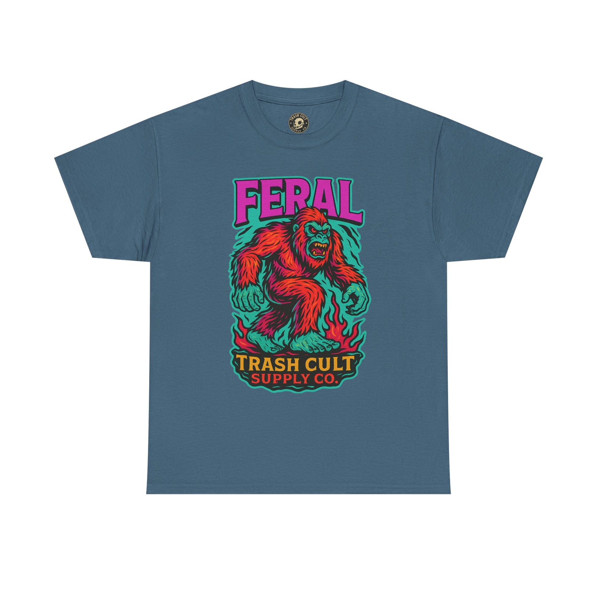 FERAL Bigfoot Shirt – Trashcore Bold Colors | Trash Cult Supply Co | Gildan 5000 Tee