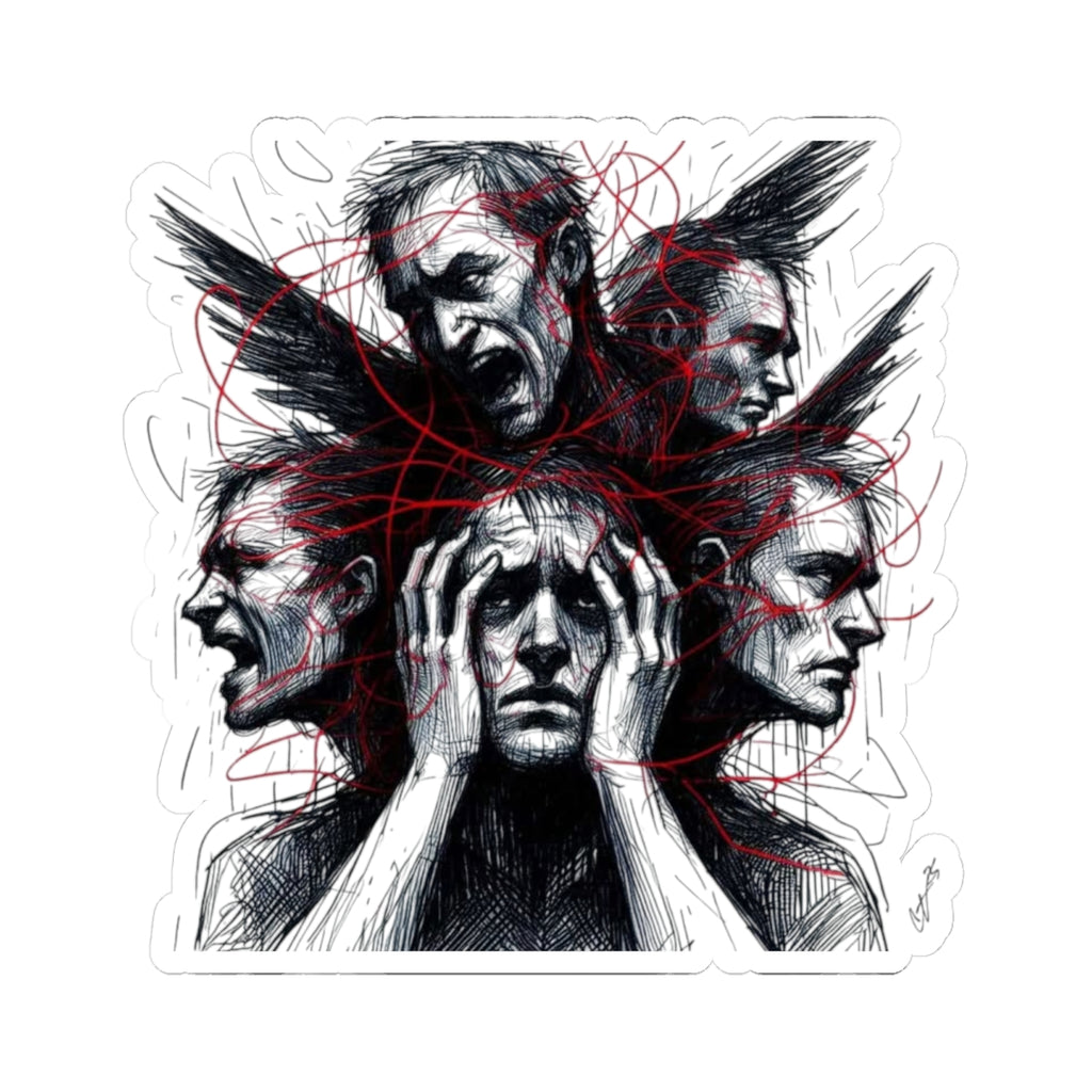 Xian Allen x Trash Cult Sticker – “Loud Inside My Head” | Kiss Cut Dark Art Decal