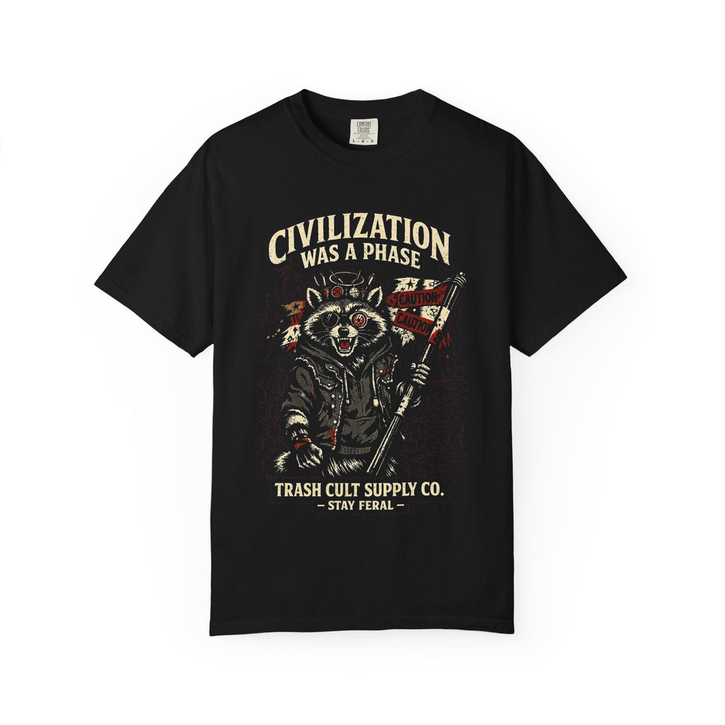 Civilization Was a Phase Raccoon Graphic T-Shirt
