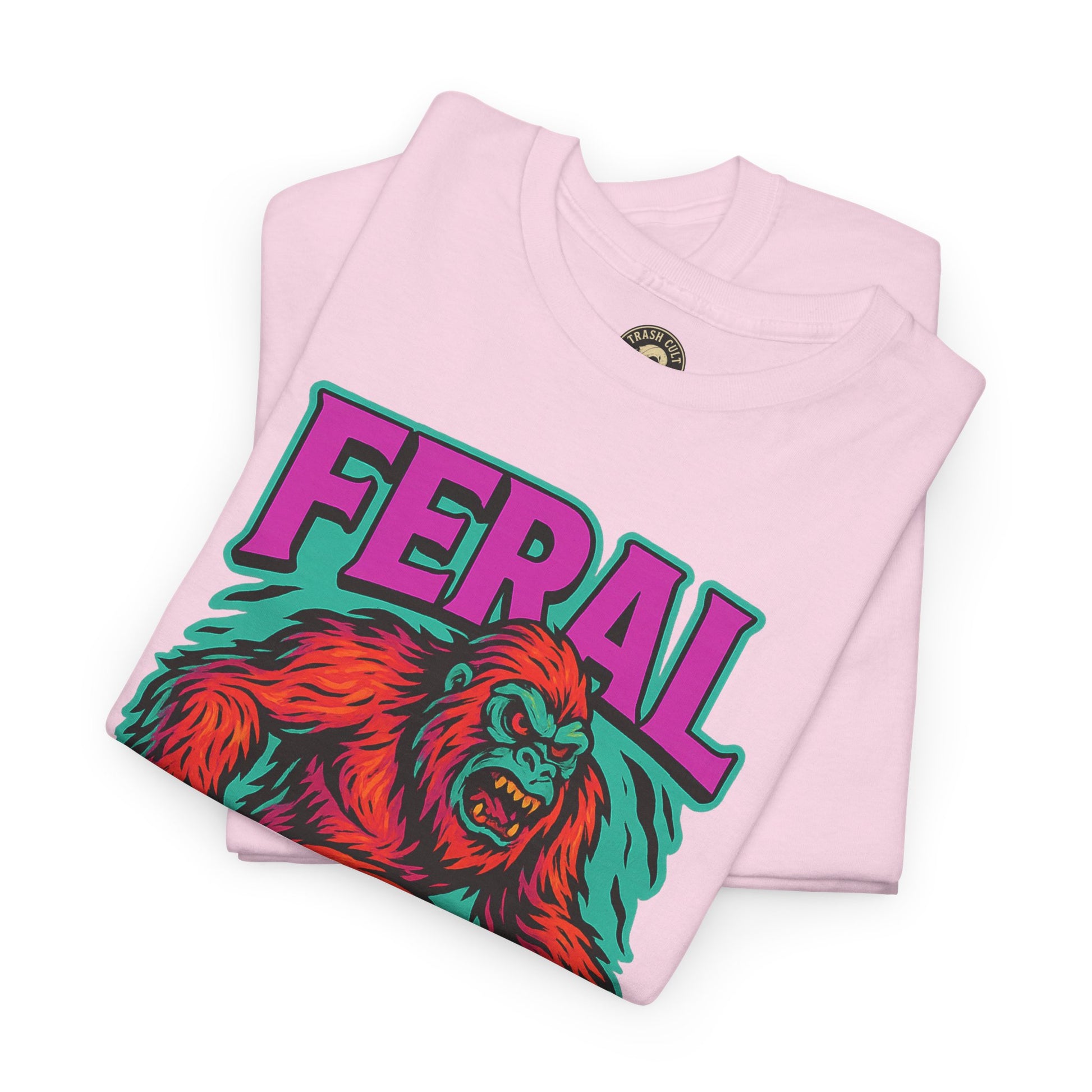 FERAL Bigfoot Shirt – Trashcore Bold Colors | Trash Cult Supply Co | Gildan 5000 Tee