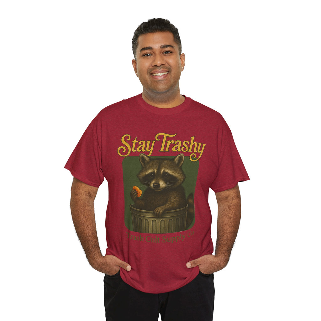 Stay Trashy Raccoon T-Shirt – Vintage-Style Cute Trash Panda | Trash Cult Supply Co | Gildan 5000