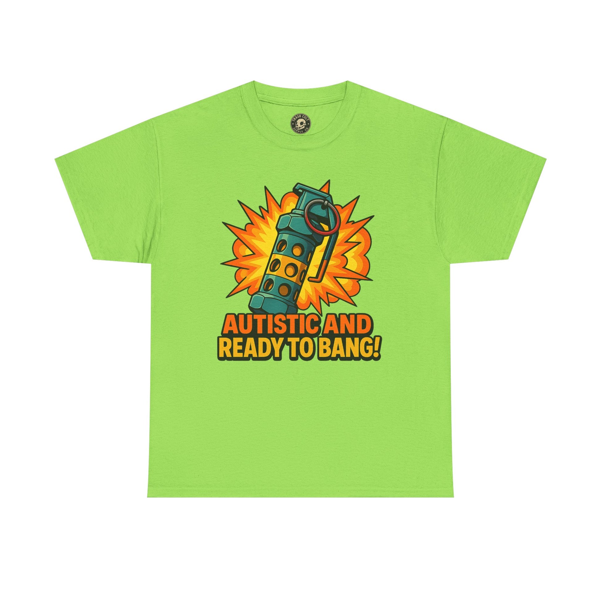 Autistic and Ready to Bang! Unisex Heavy Cotton Tee | Fun Graphic Tee, Autistic Pride, Gift for Autism Awareness, Casual Wear
