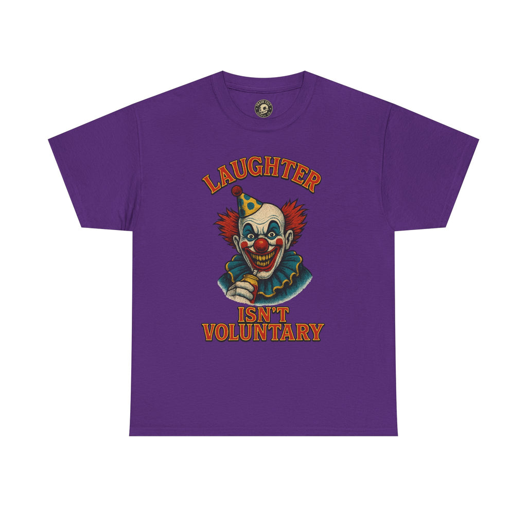 Laughter Isn’t Voluntary Creepy Clown Shirt – Circus Horror Tee – Gildan 5000