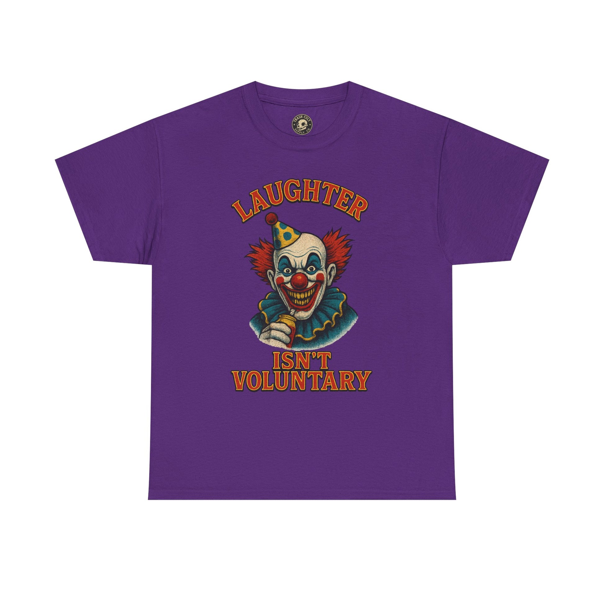 Laughter Isn’t Voluntary Creepy Clown Shirt – Circus Horror Tee – Gildan 5000