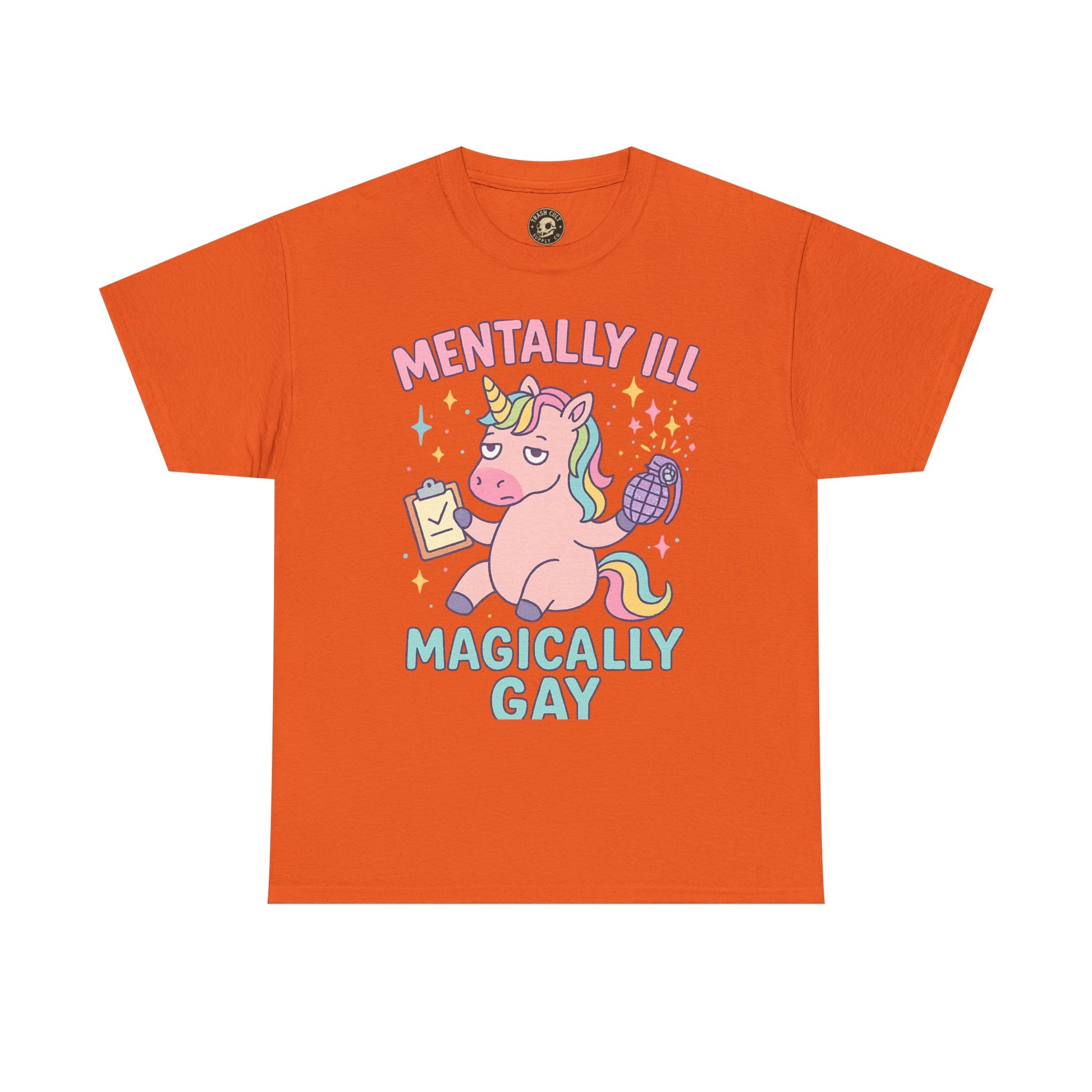 Mentally Ill, Magically Gay Unicorn Shirt – Funny Pastel Pride Tee