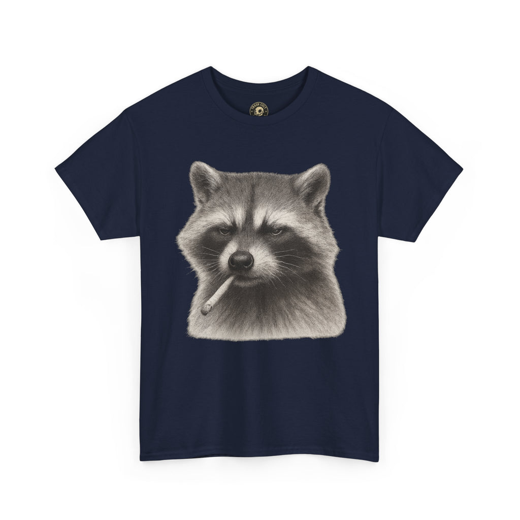 Dirty Harry Raccoon Halftone Shirt – Soft Grit Aesthetic, Smoking Trash Panda Graphic Tee