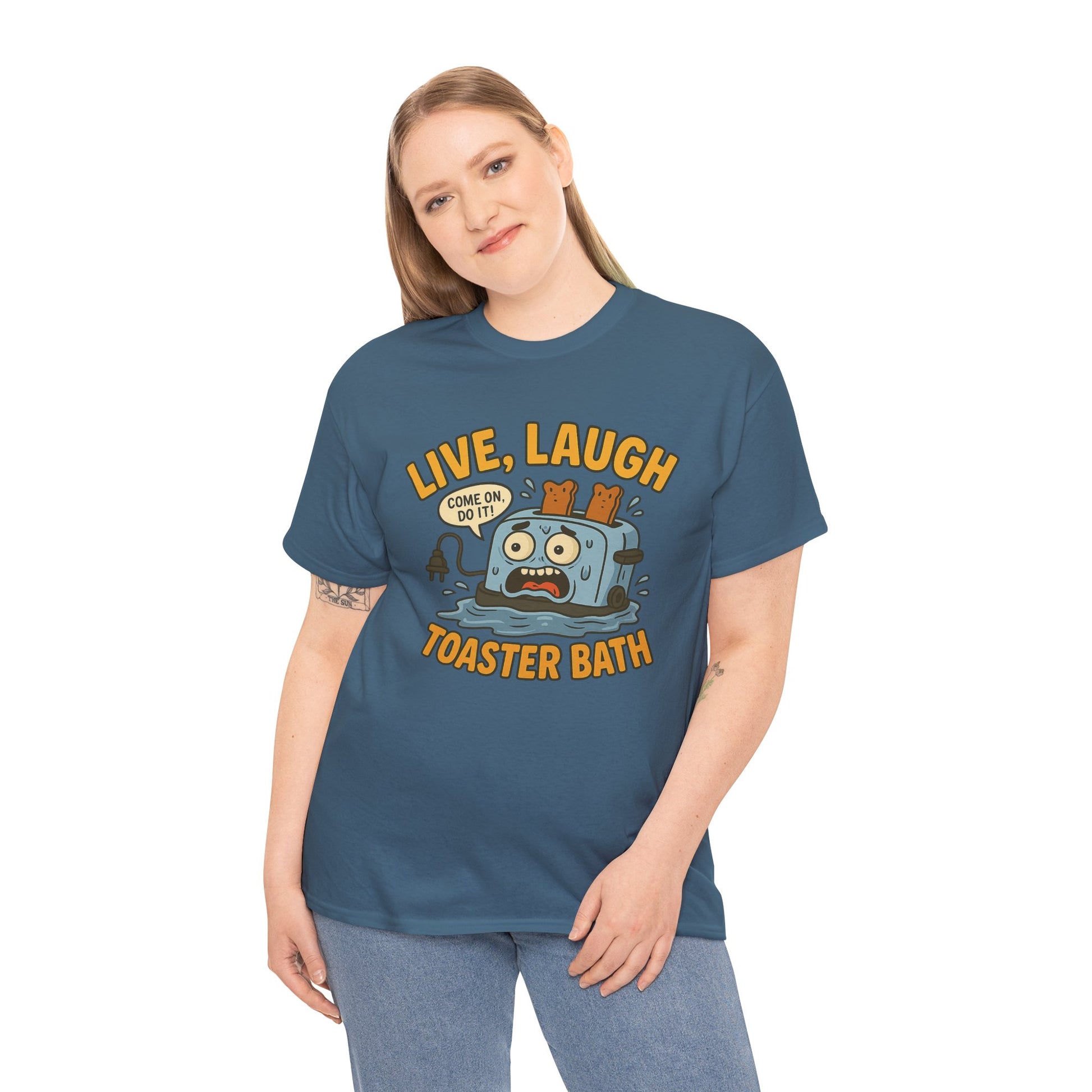 Funny Toaster Bath Tee, Humorous Unisex Shirt, Gift for Friends, Lightweight Cotton Tee, Birthday Party Outfit