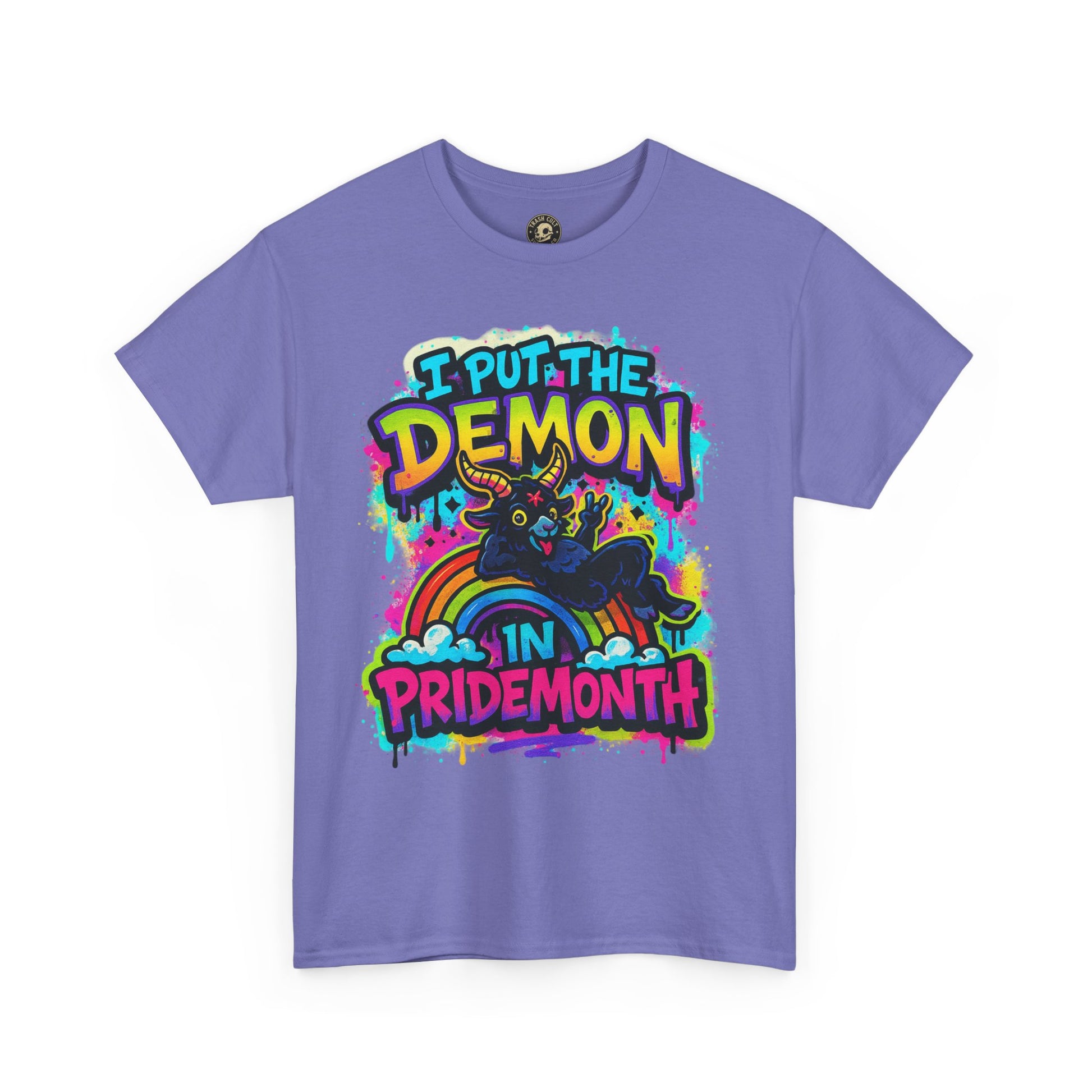 Pride Month Unisex Tee - I Put the Demon in Pride Month, LGBTQ+ Apparel, Rainbow Shirt, Festival Wear, Gift for Allies & Activists