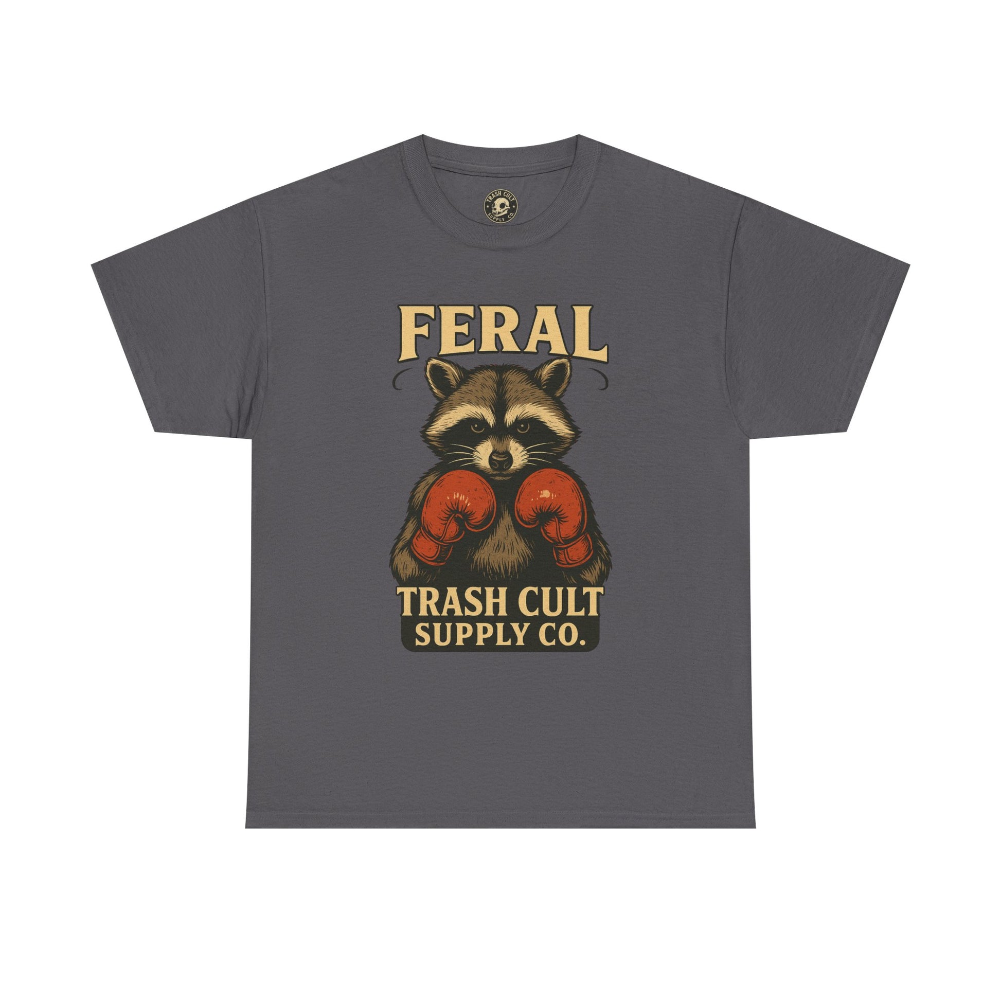 Feral Raccoon Tee - Unisex Heavy Cotton Tee, Cute Animal Shirt, Trendy Graphic Tee, Fun Gift for Animal Lovers, Casual Everyday Wear