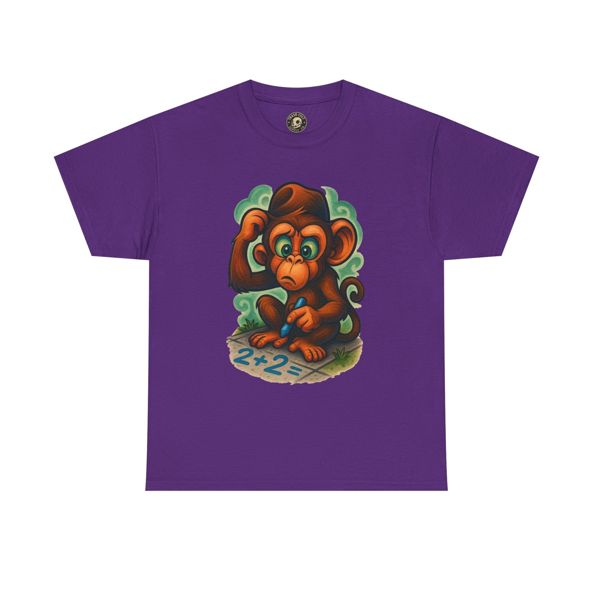 Confused Monkey Math Shirt – Funny Thoughtful Graphic Tee | Unisex Gildan 5000