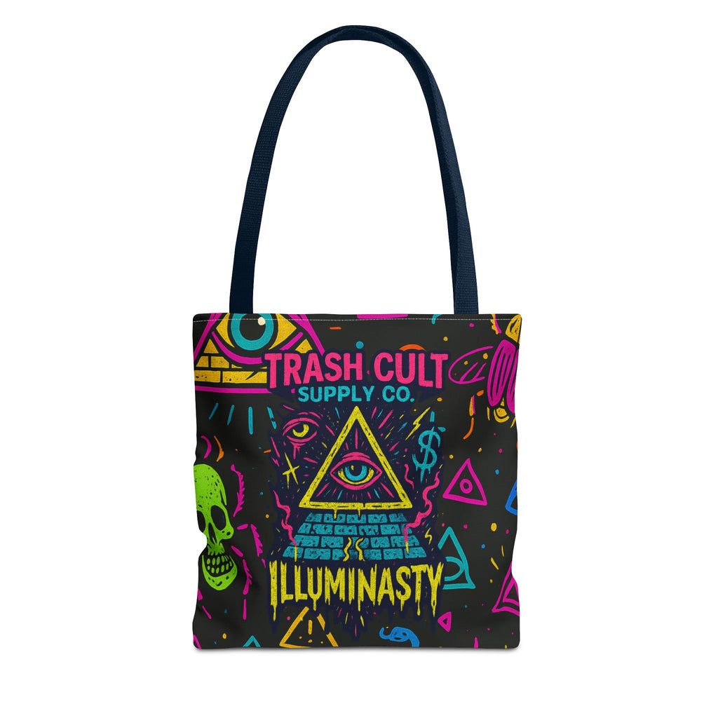 Illuminasty Drop Neon Tote Bag – All-Seeing Eye, Skulls & Symbols | Trash Cult Supply Co.