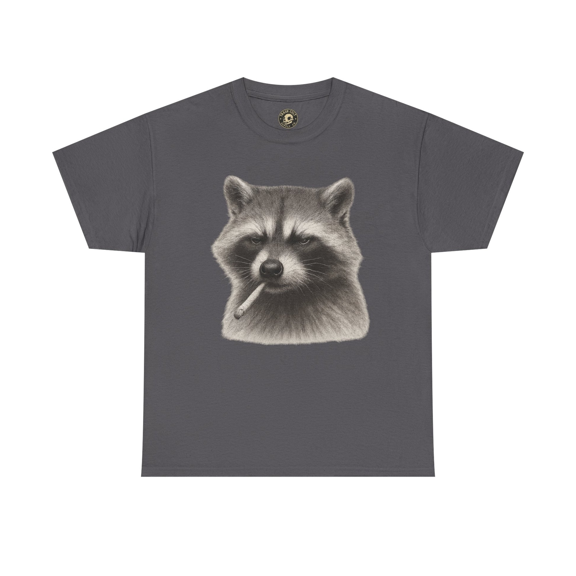 Dirty Harry Raccoon Halftone Shirt – Soft Grit Aesthetic, Smoking Trash Panda Graphic Tee