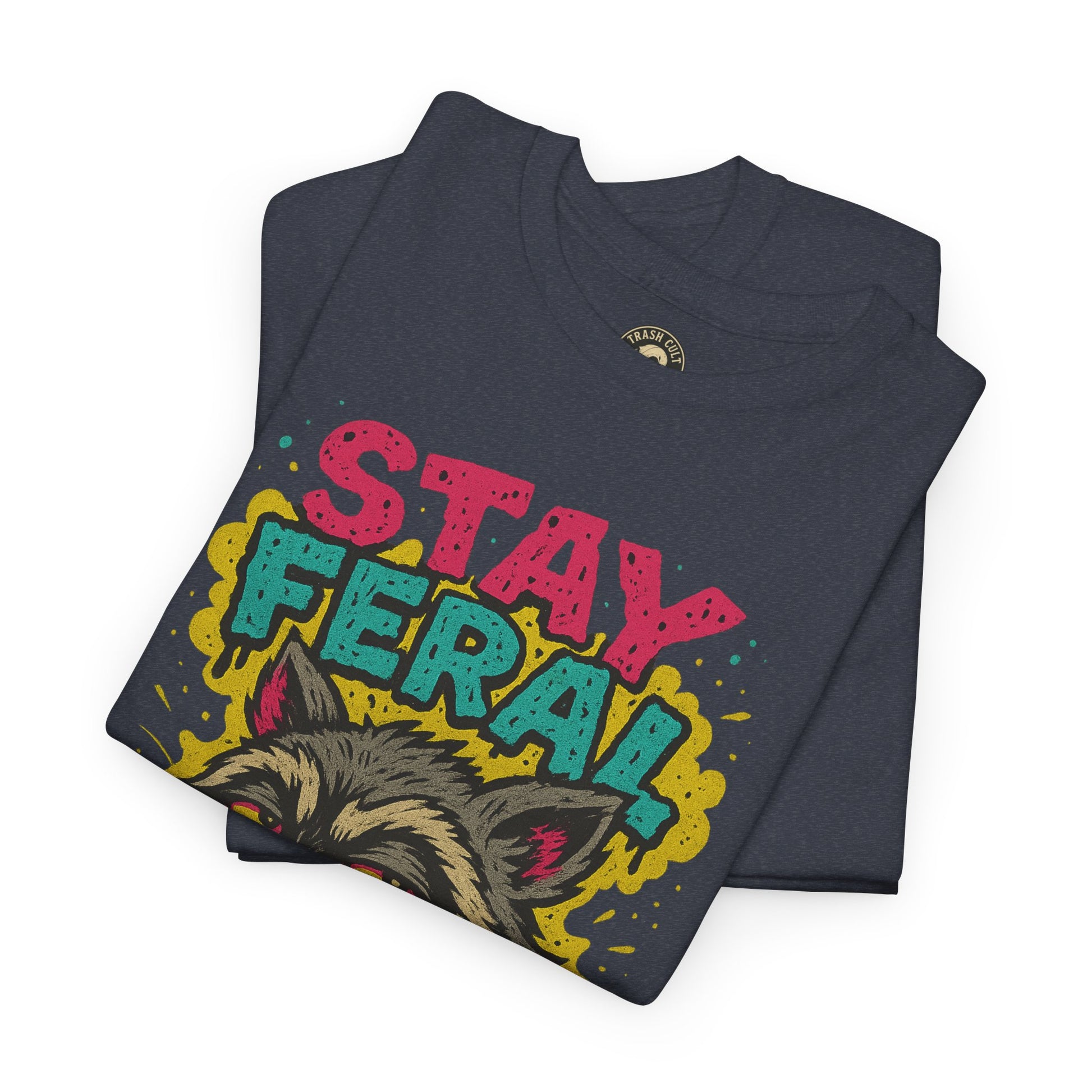 Stay Feral Raccoon Lowbrow Tee – Trash Cult Supply Co. | Gildan 5000