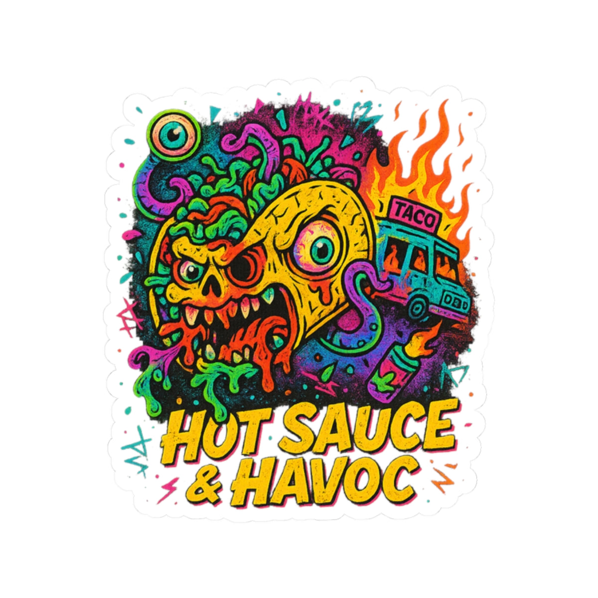 Hot Sauce & Havoc – Limited Edition Kiss Cut Sticker | Illuminasty Drop