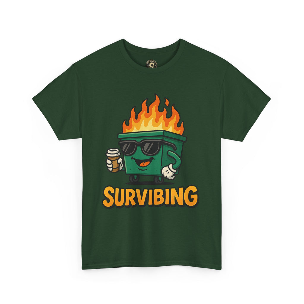 Surviving Coffee Vibes Unisex Heavy Cotton Tee, Perfect for Coffee Lovers, Funny Gift for Friends, Casual Wear, Everyday Mood T-Shirt