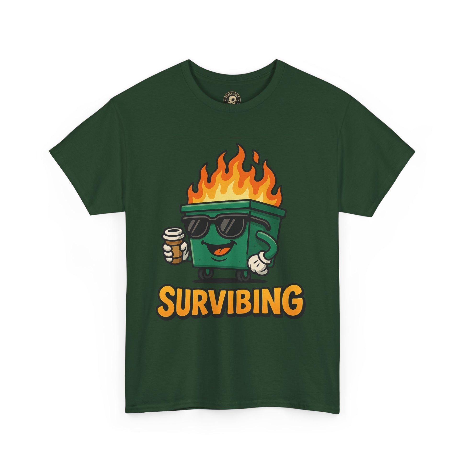 Surviving Coffee Vibes Unisex Heavy Cotton Tee, Perfect for Coffee Lovers, Funny Gift for Friends, Casual Wear, Everyday Mood T-Shirt