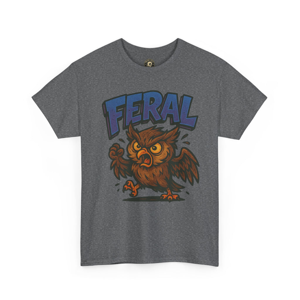 Feral Owl T-Shirt – Bold Animal Graphic Tee | Unisex Cotton Shirt for Bird Nerds & Chaos Lovers