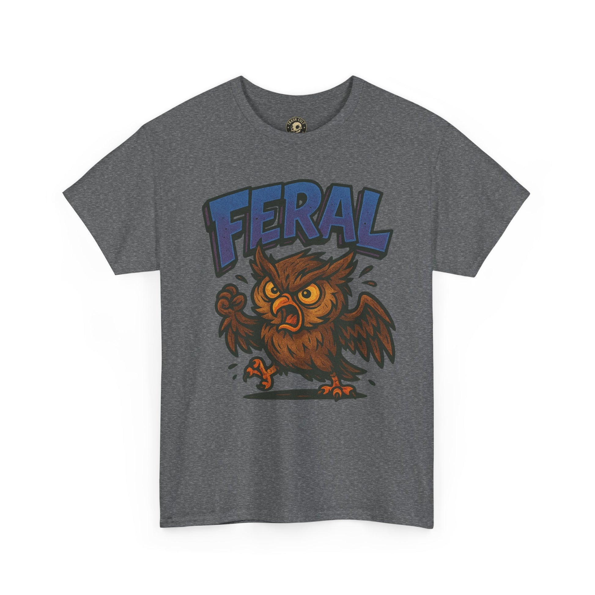 Feral Owl T-Shirt – Bold Animal Graphic Tee | Unisex Cotton Shirt for Bird Nerds & Chaos Lovers