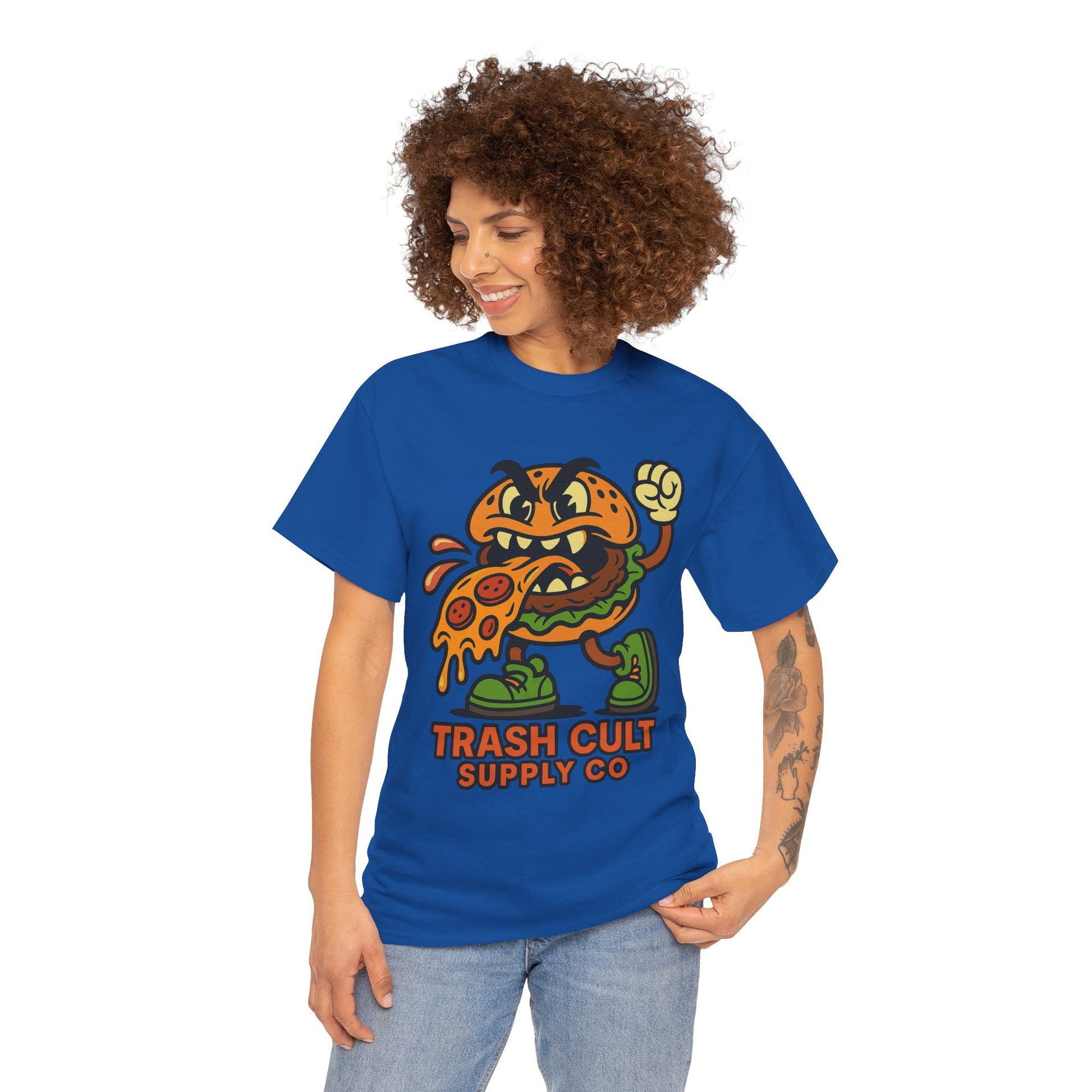 Angry Burger Pizza Spitter Tee – Trash Cult Supply Co | Gildan 5000 Shirt