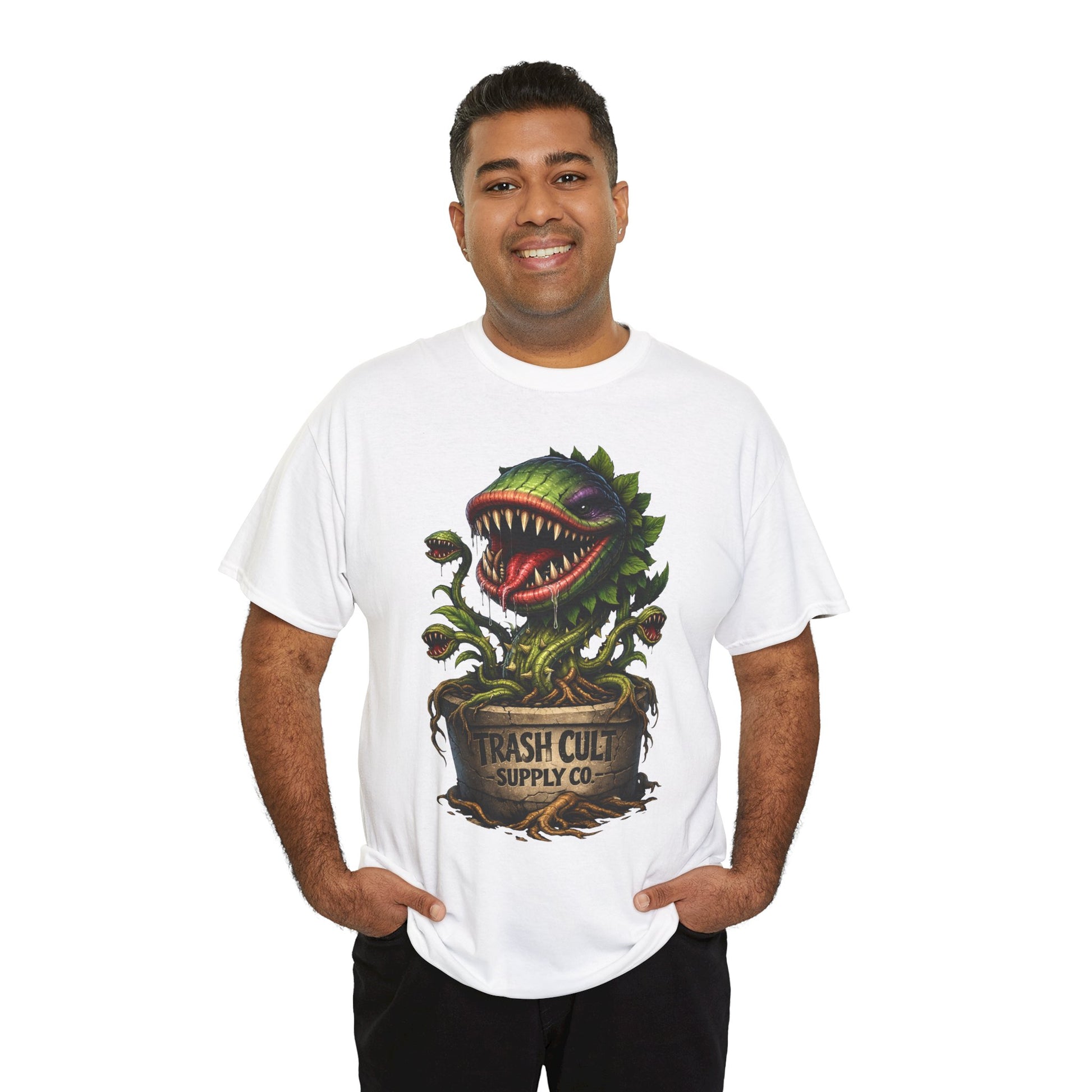 Carnivorous Plant Graphic Tee — "Trash Cult Supply Co." Potted Monster Shirt