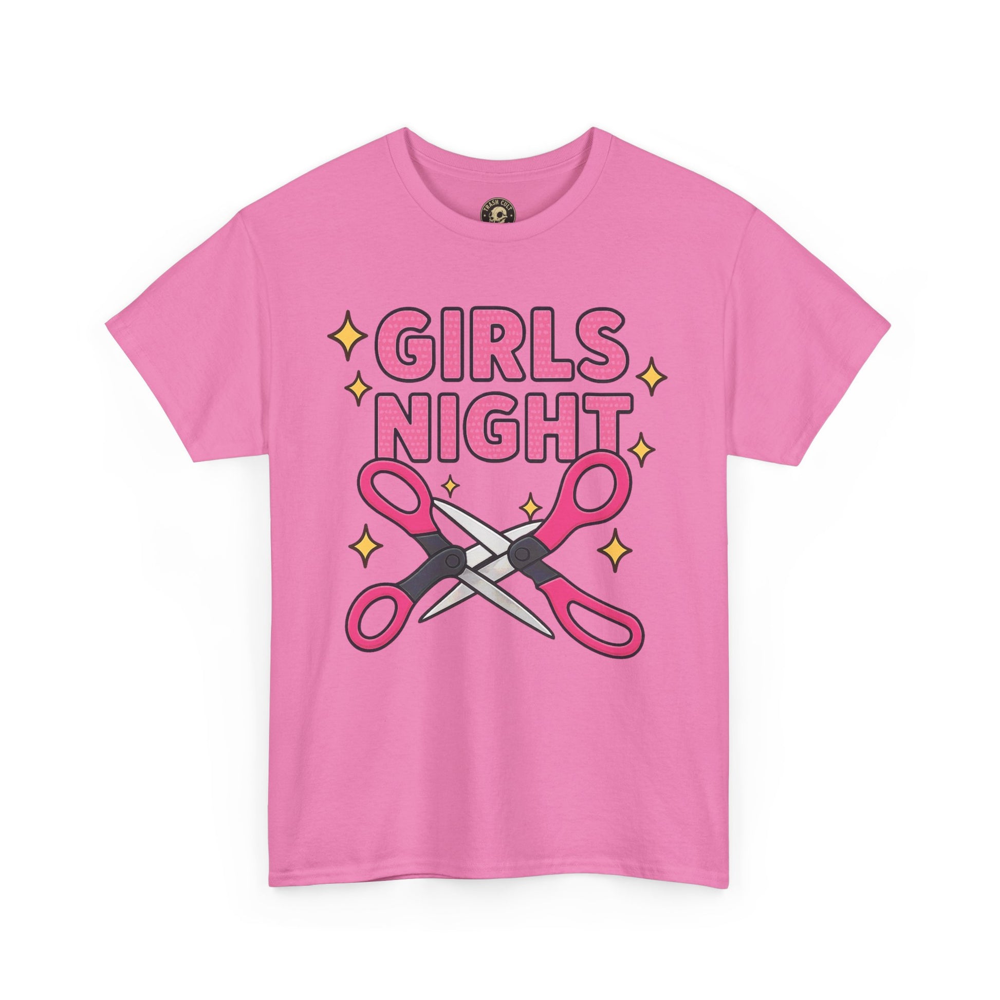 Funny Girls Night Shirt – Lesbian Humor Tee – Pink Scissors Graphic on Gildan 5000