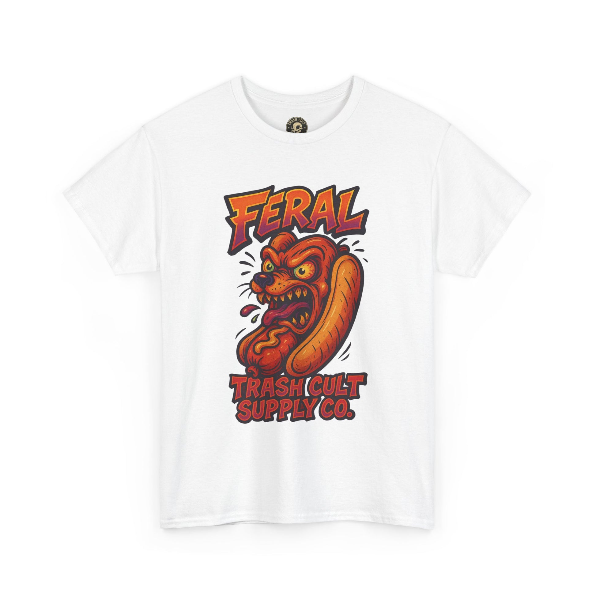Feral Hot Dog Shirt – Bold Trashcore Art Tee | Trash Cult Supply Co | Gildan 5000 Unisex Fit