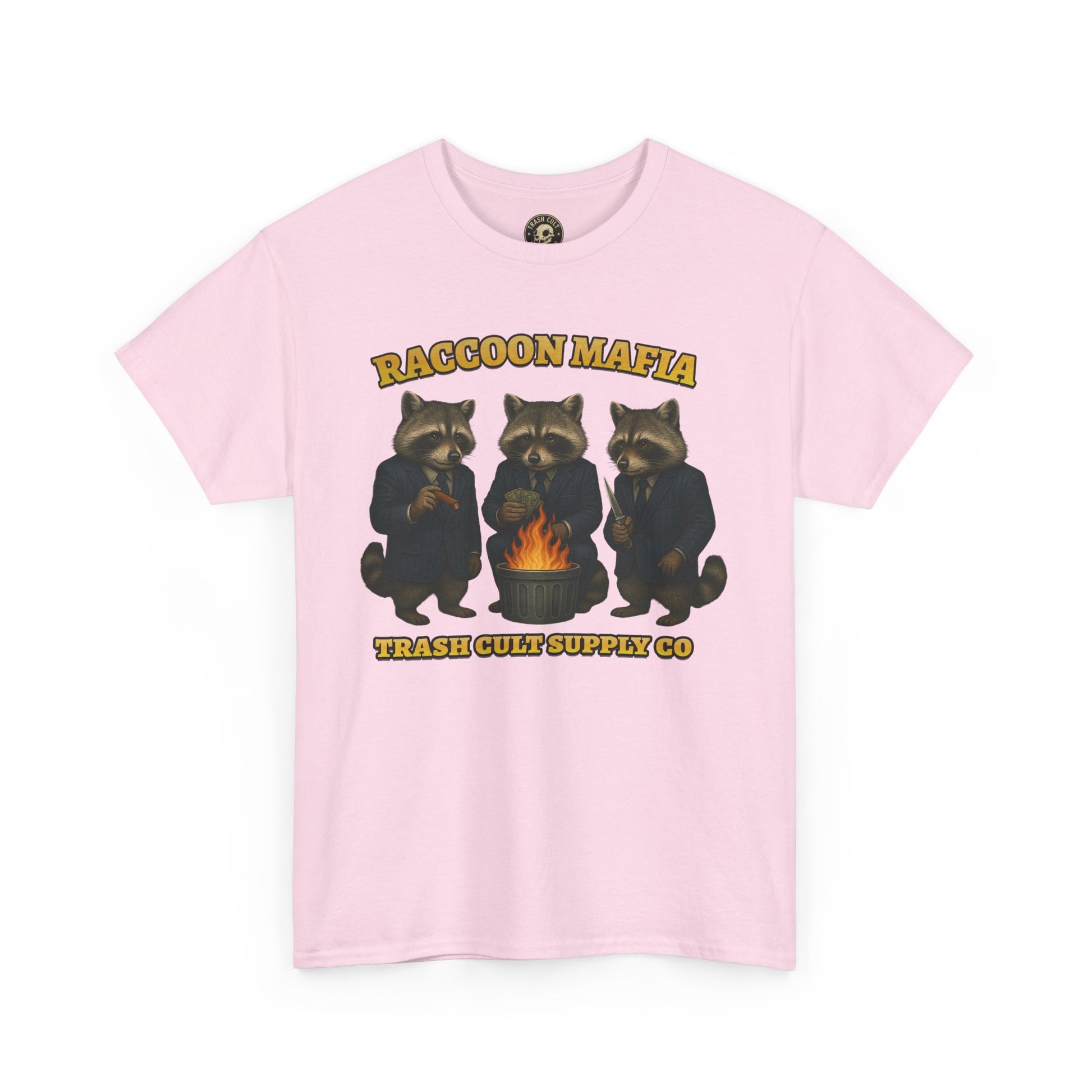 Raccoon Mafia T-Shirt – Realistic Gangster Raccoons in Suits | Trash Cult Supply Co | Gildan 5000
