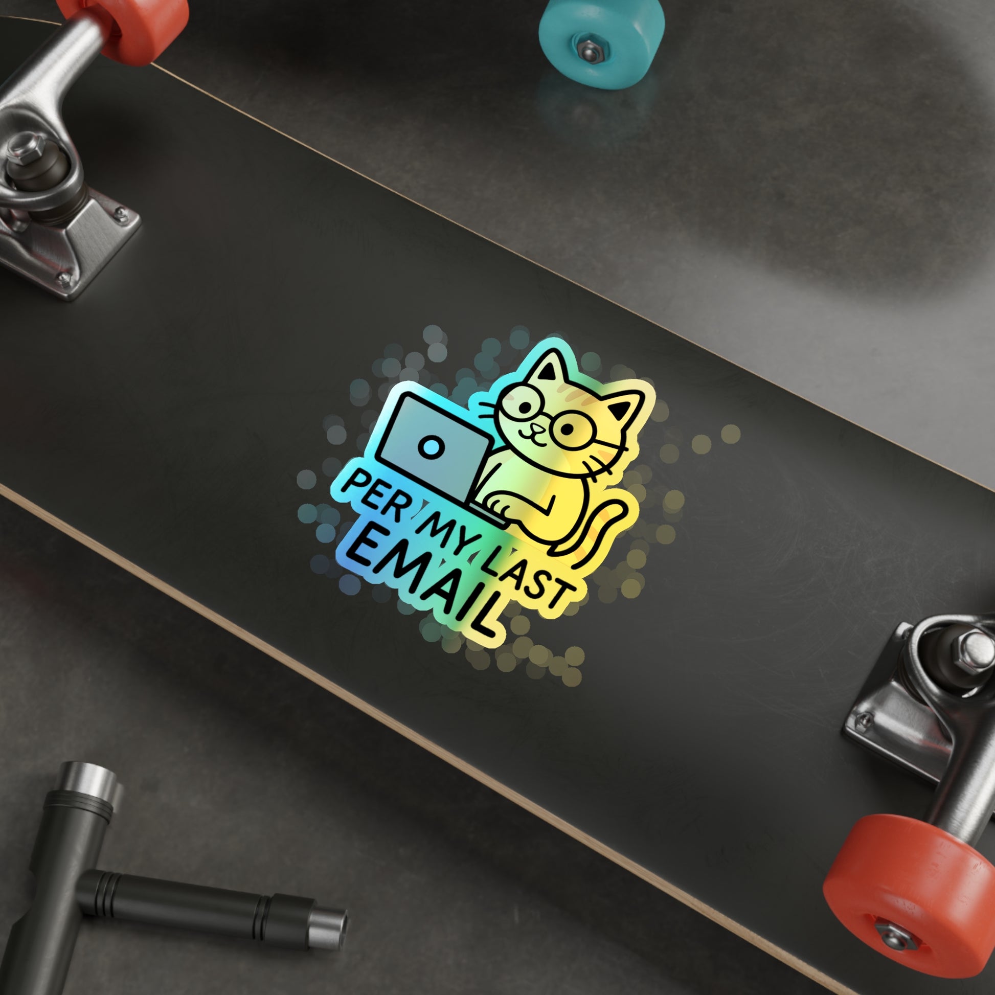 Holographic Cat Stickers, Fun Decals for Laptops, Water Bottles, Skateboards, Cute Gifts for Cat Lovers, Funny Email Stickers