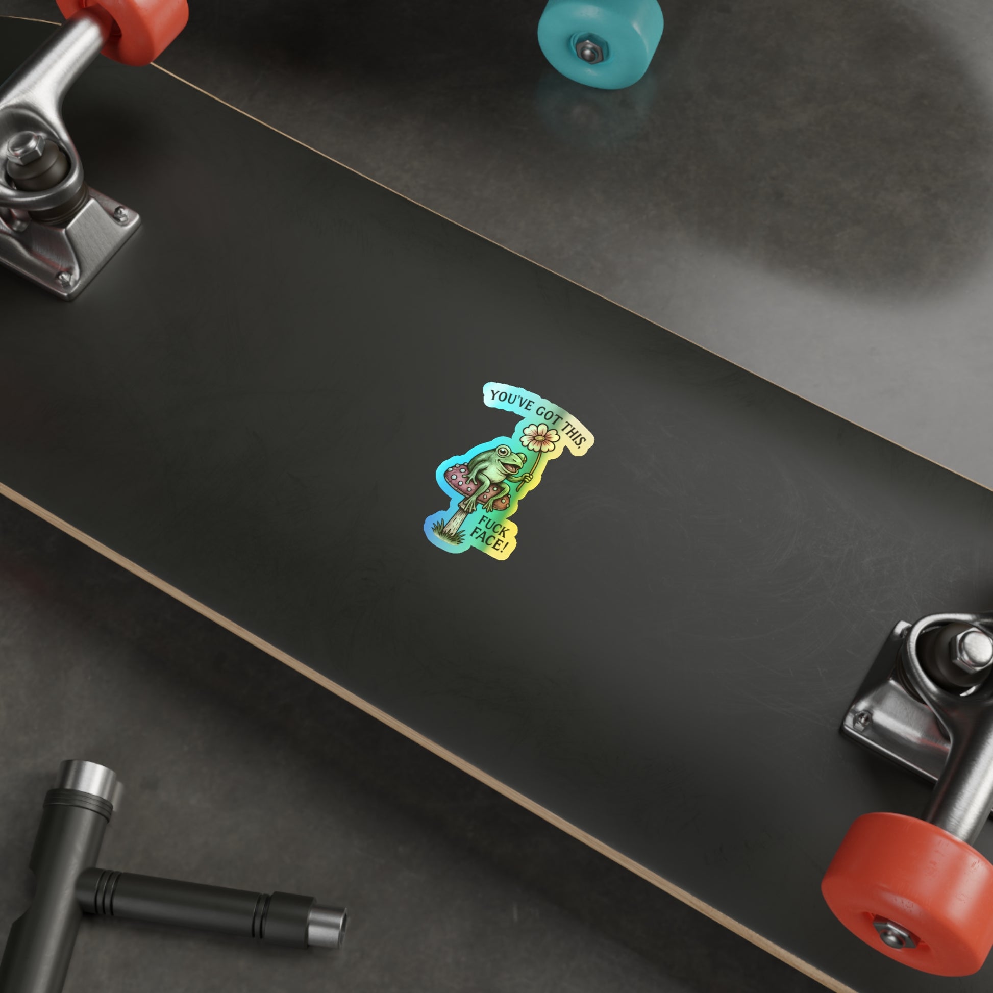 Motivational Holographic Frog Stickers - Fun Decals for Skateboards, Laptops, Water Bottles, Journals, Gift Ideas
