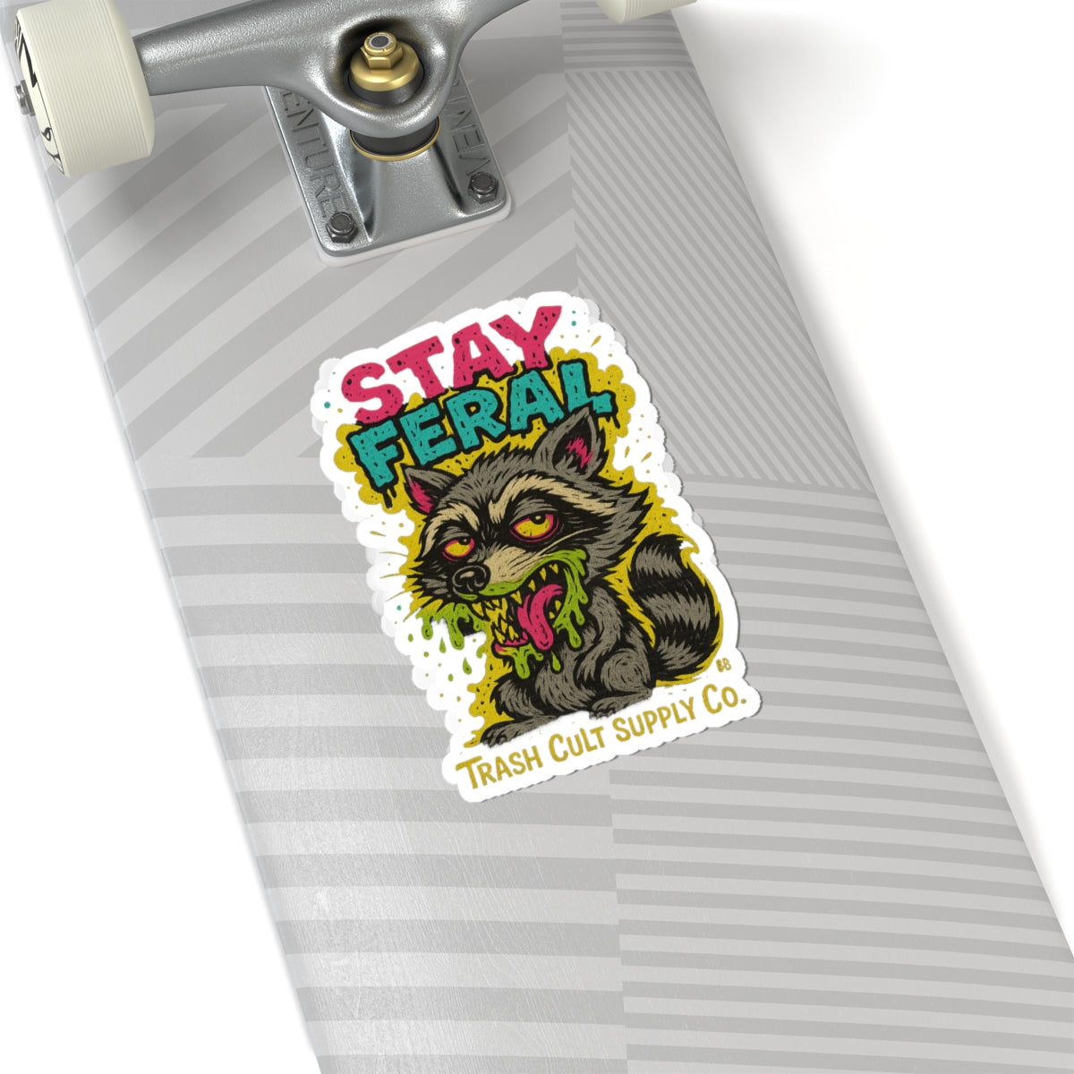 Stay Feral Kiss-Cut Stickers, Fun Laptop Decals, Wild Animal Art, Unique Gift for Nature Lovers, Colorful Wall Decor
