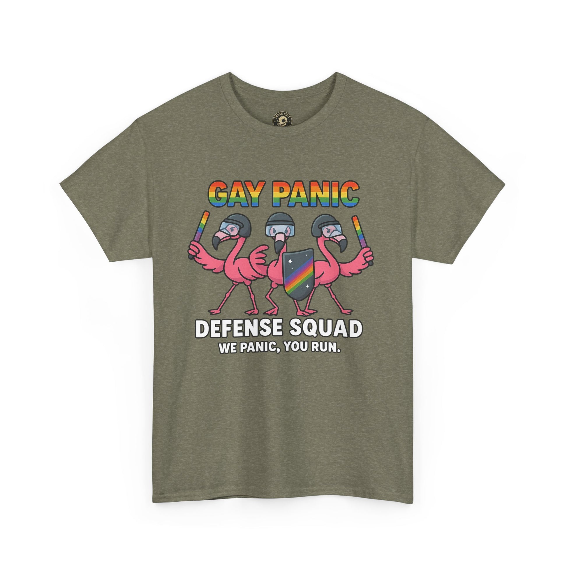 Gay Panic Defense Squad Unisex Heavy Cotton Tee, LGBTQ Pride Tee, Funny Graphic Shirt, Gift for Friends, Summer Fashion