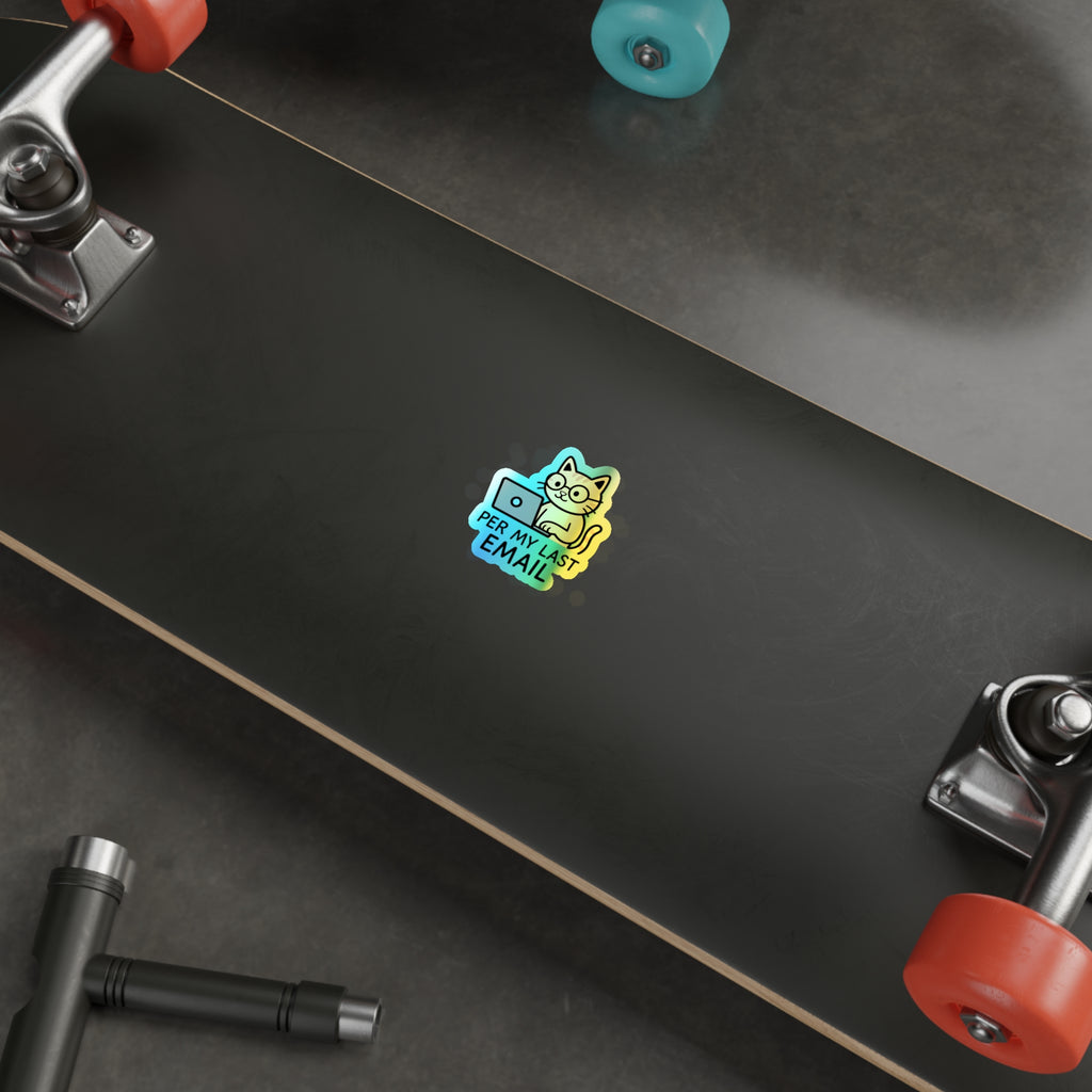 Holographic Cat Stickers, Fun Decals for Laptops, Water Bottles, Skateboards, Cute Gifts for Cat Lovers, Funny Email Stickers