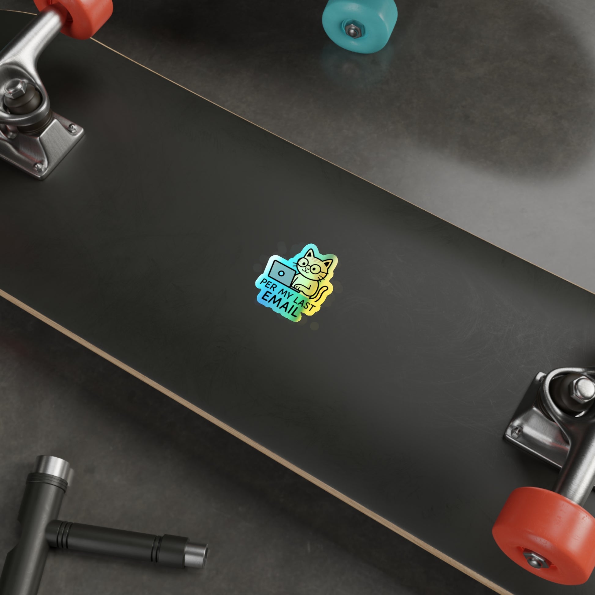 Holographic Cat Stickers, Fun Decals for Laptops, Water Bottles, Skateboards, Cute Gifts for Cat Lovers, Funny Email Stickers