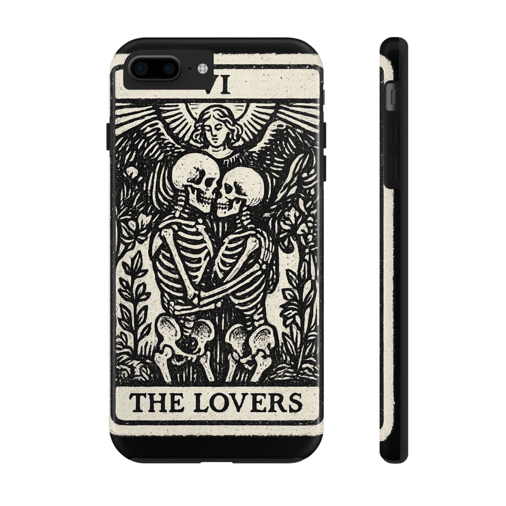 Tough Phone Case with Skeleton Lovers Design, Gothic Phone Cover, Unique Couples Gift, Halloween Accessory, Edgy Tech Design