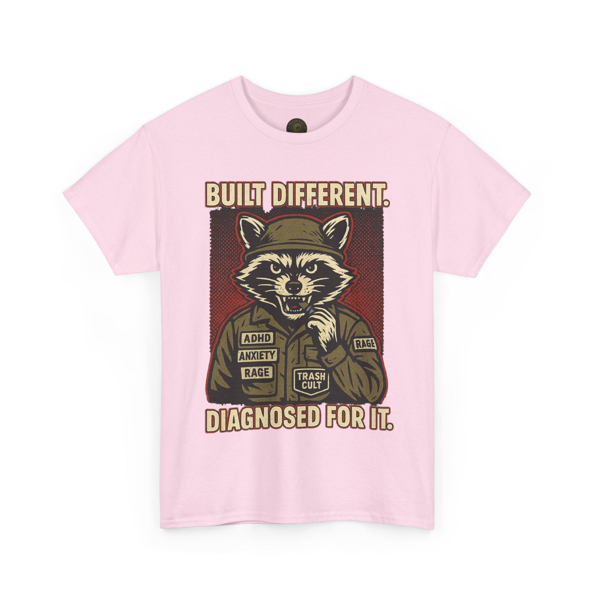 Built Different Diagnosed For It Military Raccoon Shirt – Gildan 5000