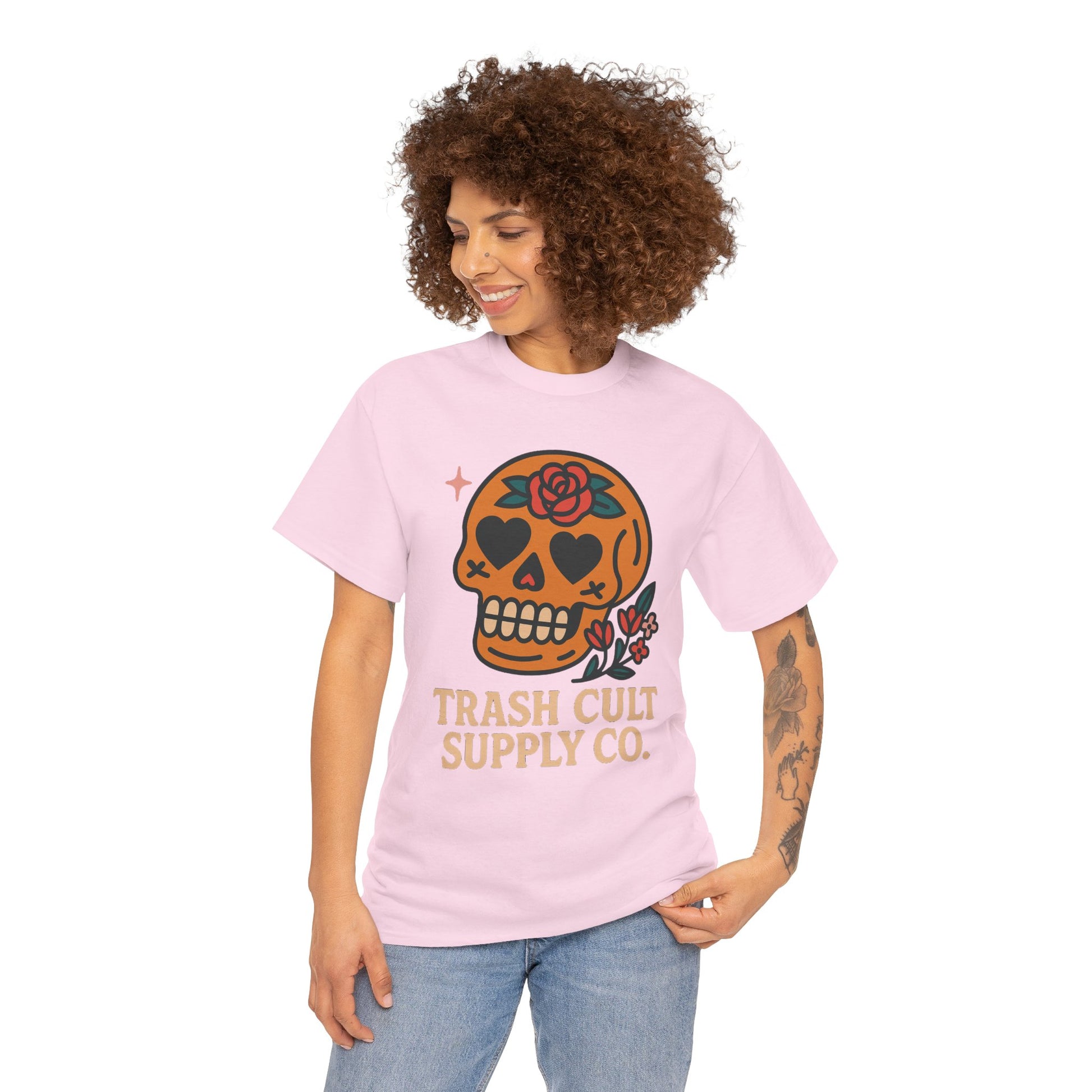 Sugar Skull T-Shirt – Trash Cult Supply Co. – Gildan 5000 Heavy Cotton Tee