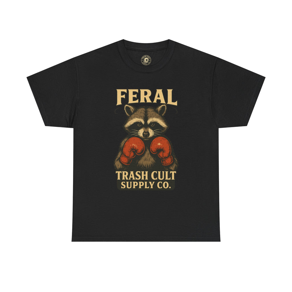 Feral Raccoon Tee - Unisex Heavy Cotton Tee, Cute Animal Shirt, Trendy Graphic Tee, Fun Gift for Animal Lovers, Casual Everyday Wear