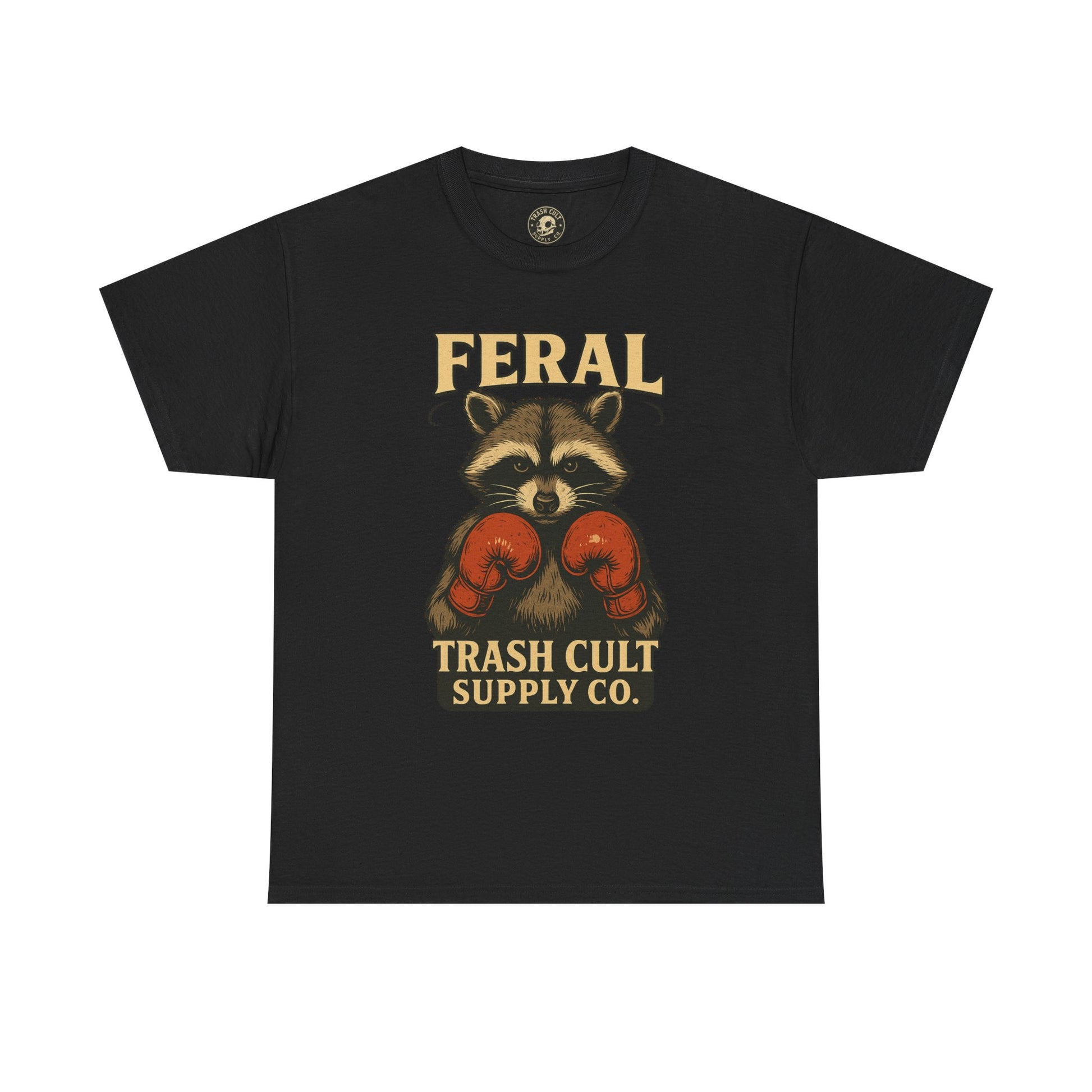 Feral Raccoon Tee - Unisex Heavy Cotton Tee, Cute Animal Shirt, Trendy Graphic Tee, Fun Gift for Animal Lovers, Casual Everyday Wear
