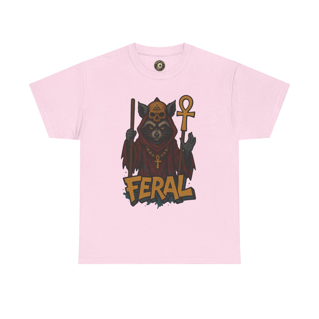 FERAL Raccoon Cult Leader Shirt – Graffiti Style Streetwear Tee | Bold Trashcore Design on Gildan 5000