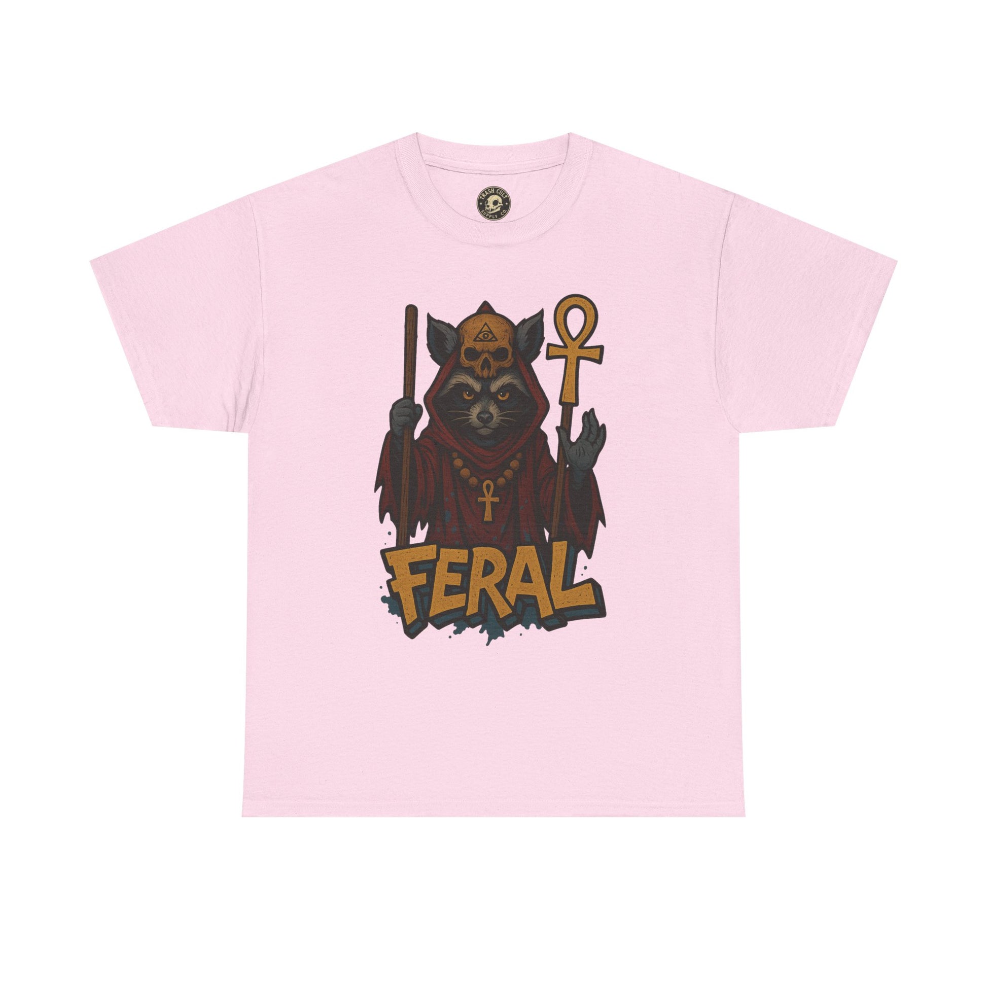 FERAL Raccoon Cult Leader Shirt – Graffiti Style Streetwear Tee | Bold Trashcore Design on Gildan 5000
