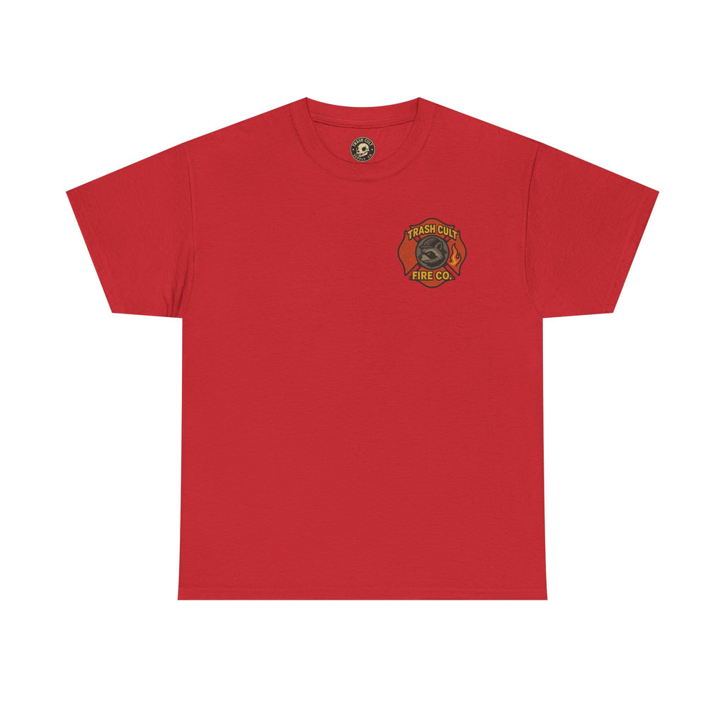 Trash Cult Fire Co. Unisex Tee - Quirky Raccoon Design, Fun Gift, Casual Wear, Firefighter Humor, Unique Apparel