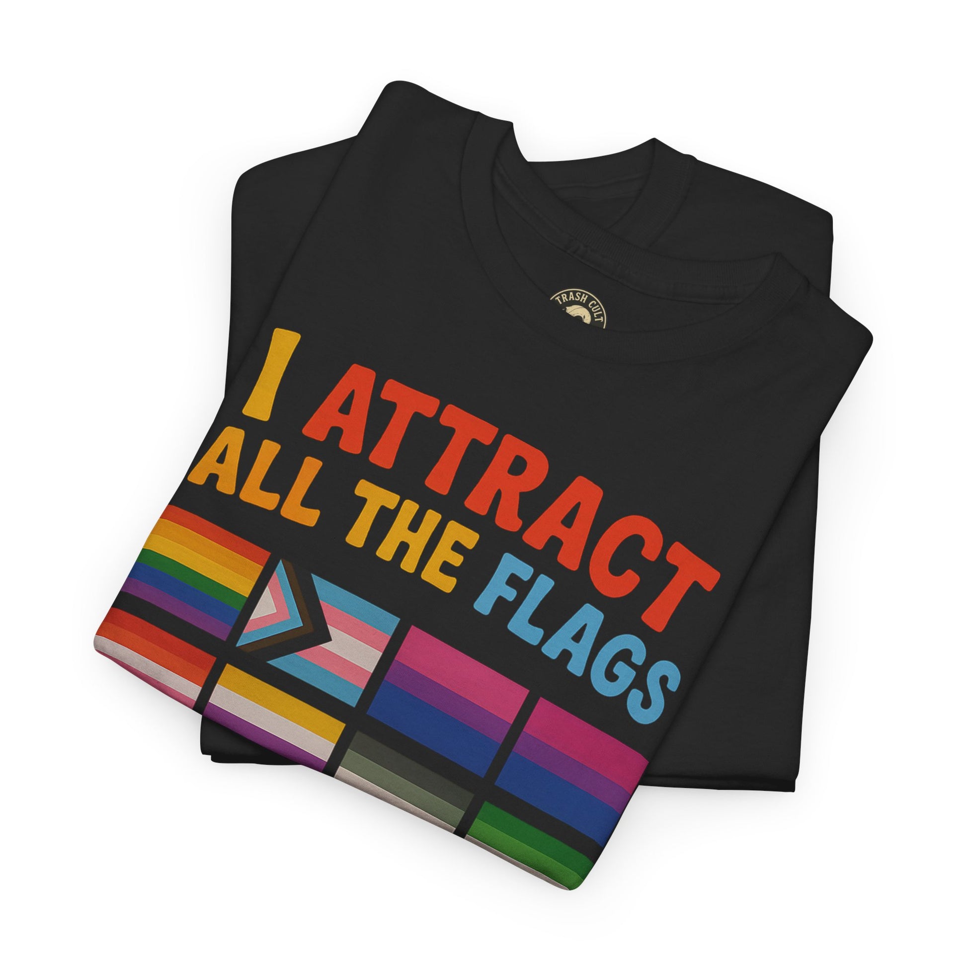 I Attract All The Flags LGBTQ Pride T-Shirt – Funny Inclusivity Shirt – Gildan 5000