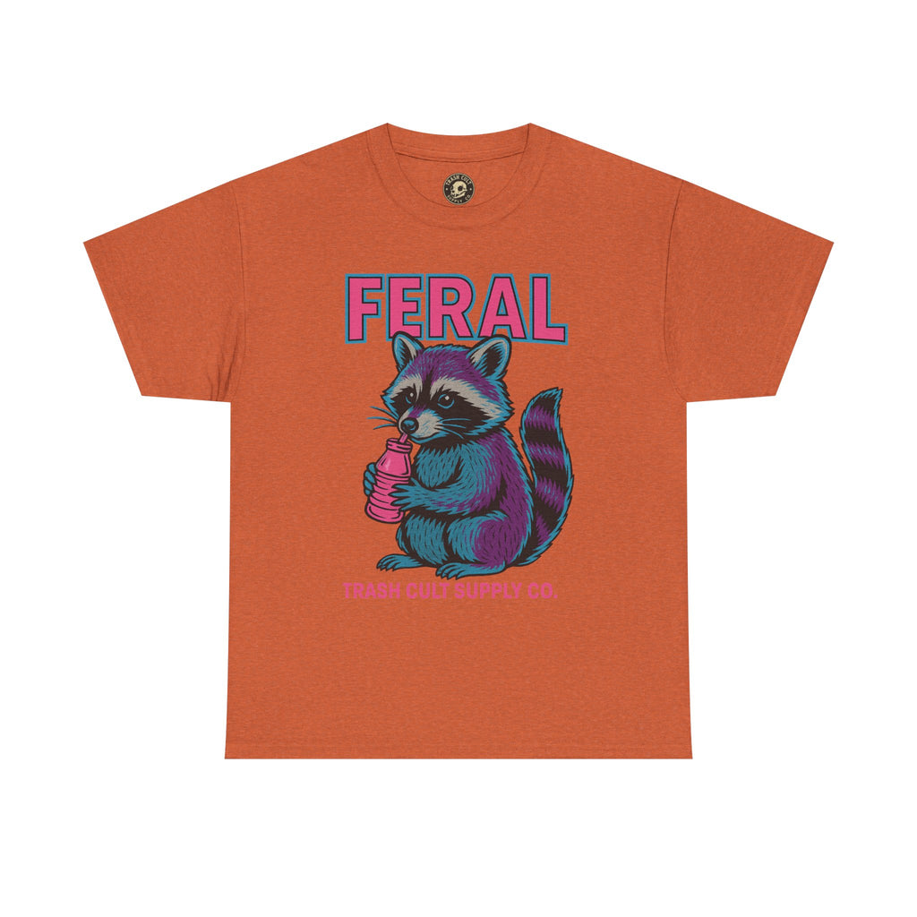 FERAL Raccoon 80s Retro Shirt – Trash Cult Supply Co. – Gildan 5000 Tee