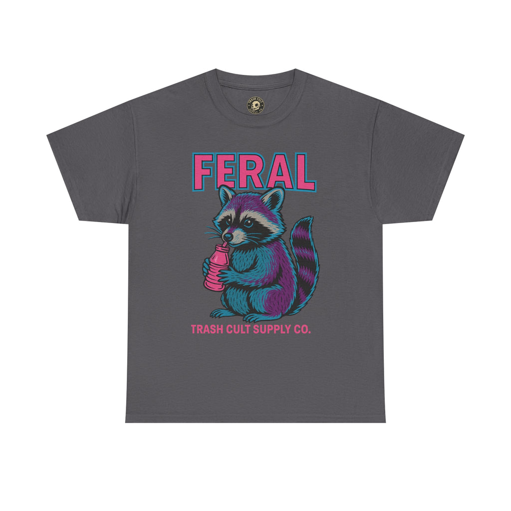 FERAL Raccoon 80s Retro Shirt – Trash Cult Supply Co. – Gildan 5000 Tee