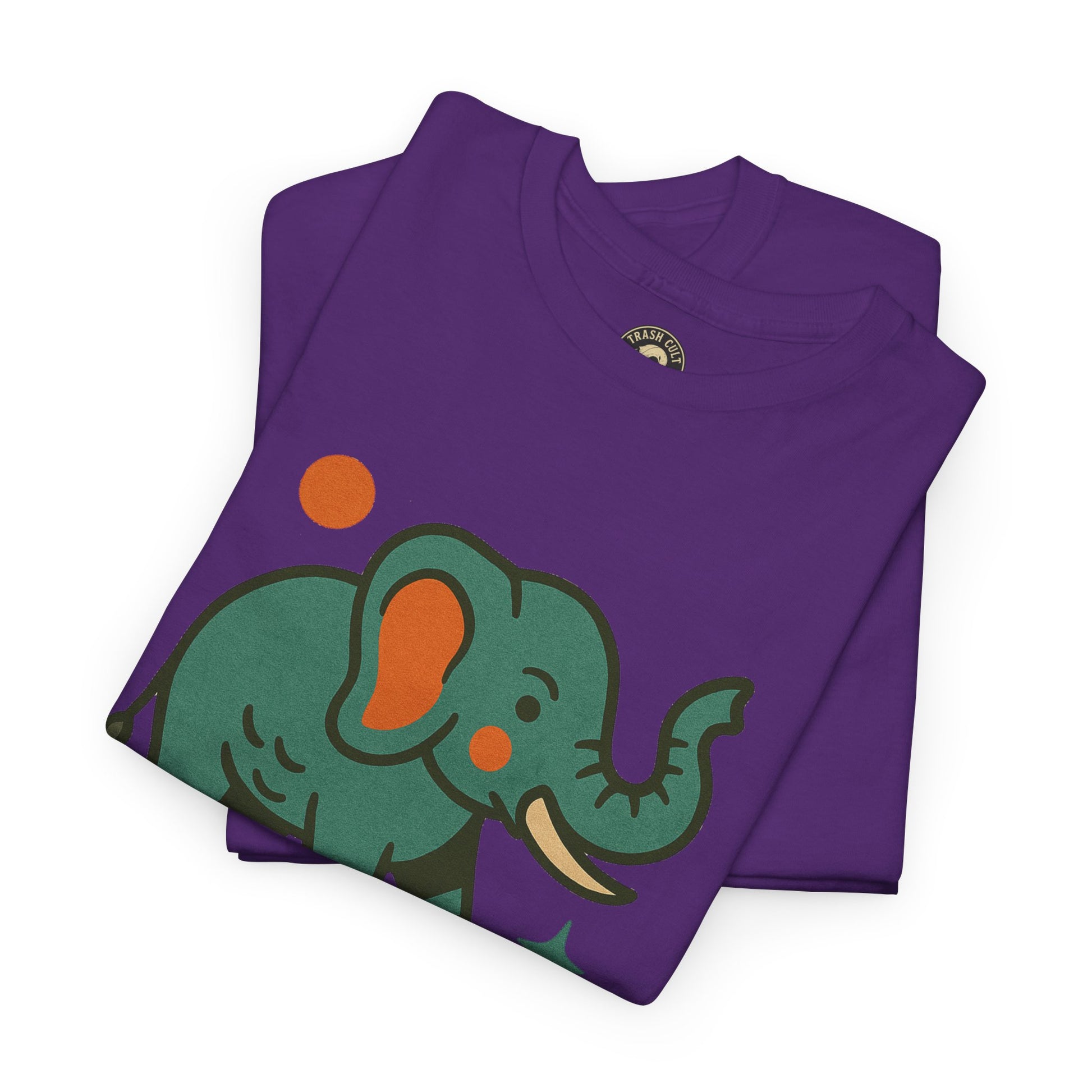 Trash Cult Elephant Unisex Heavy Cotton Tee, Eco-Friendly Shirt, Cool Casual Tee, Gift for Animal Lovers, Vintage Style T-Shirt
