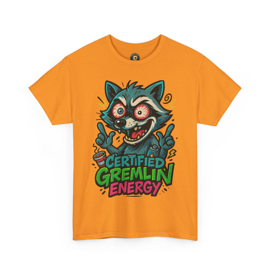 Certified Gremlin Energy Tee – ADHD Raccoon Shirt, Funny Unisex T-Shirt, Graffiti Style Gift for Goblins & Night Owls