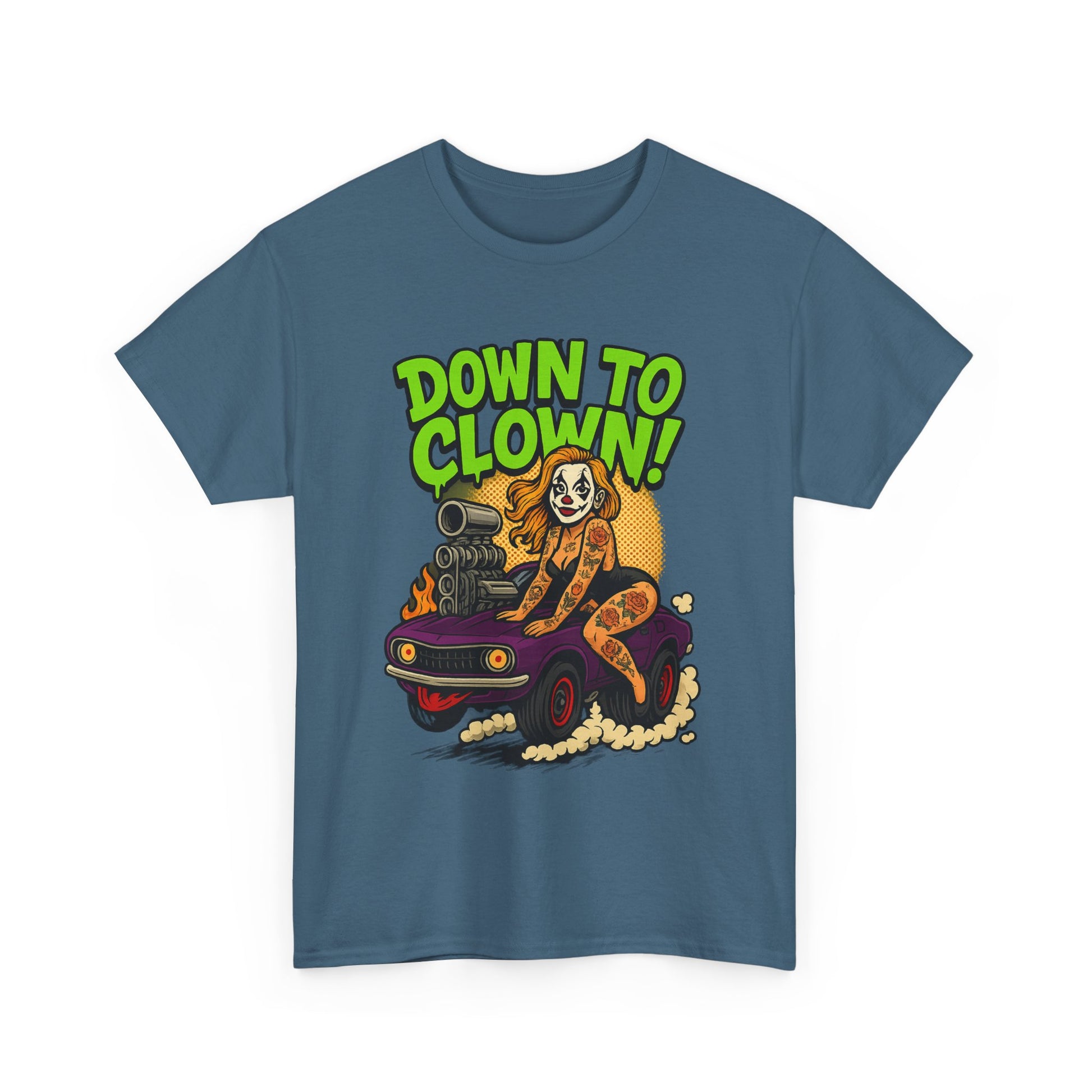 Unisex Graphic Tee | Down to Clown T-Shirt, Fun Statement Shirt, Casual Wear, Gift for Friends, Festivals, Halloween