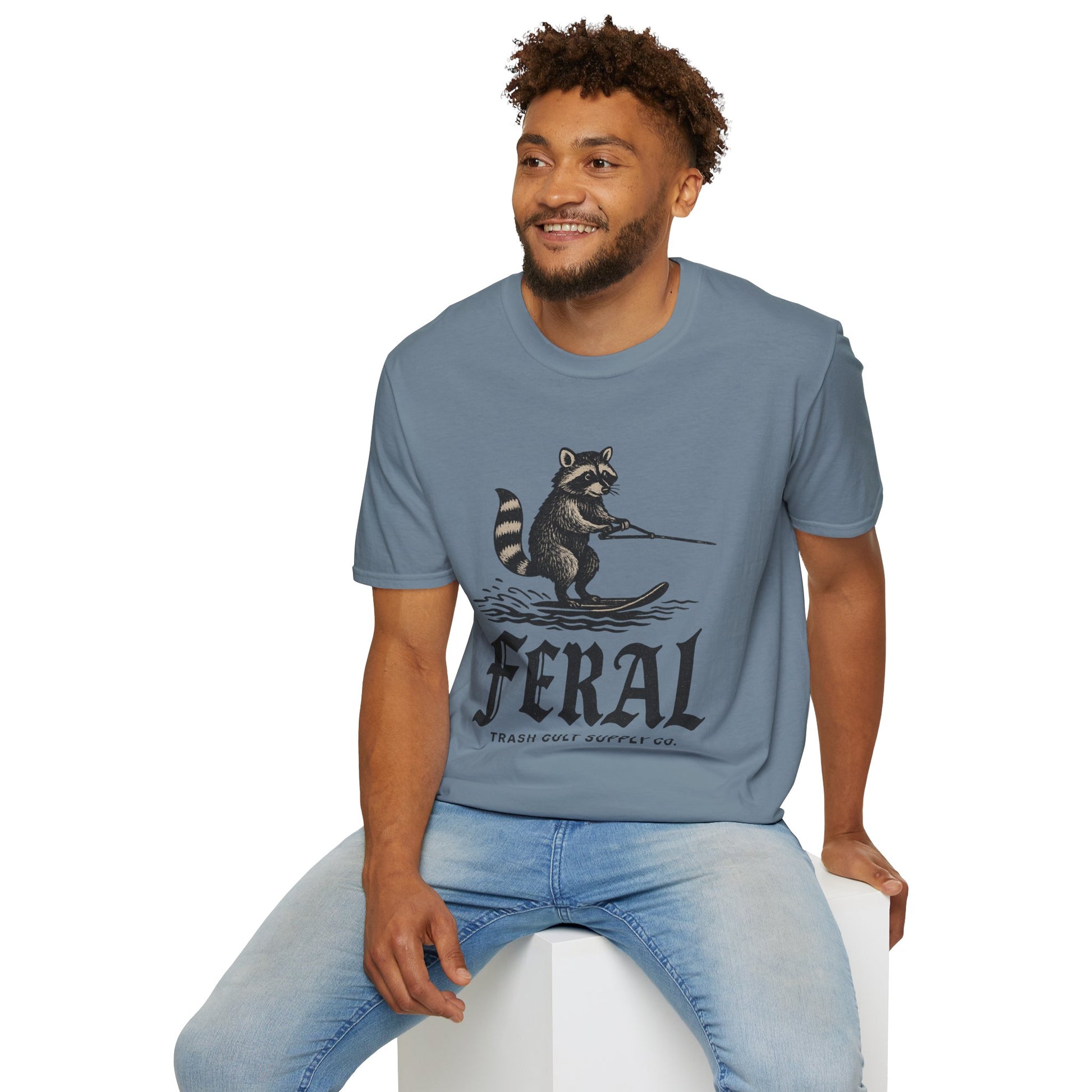 Feral Water Skiing Raccoon Vintage Shirt – Trash Cult Supply Co. | Gildan 2000 Softstyle