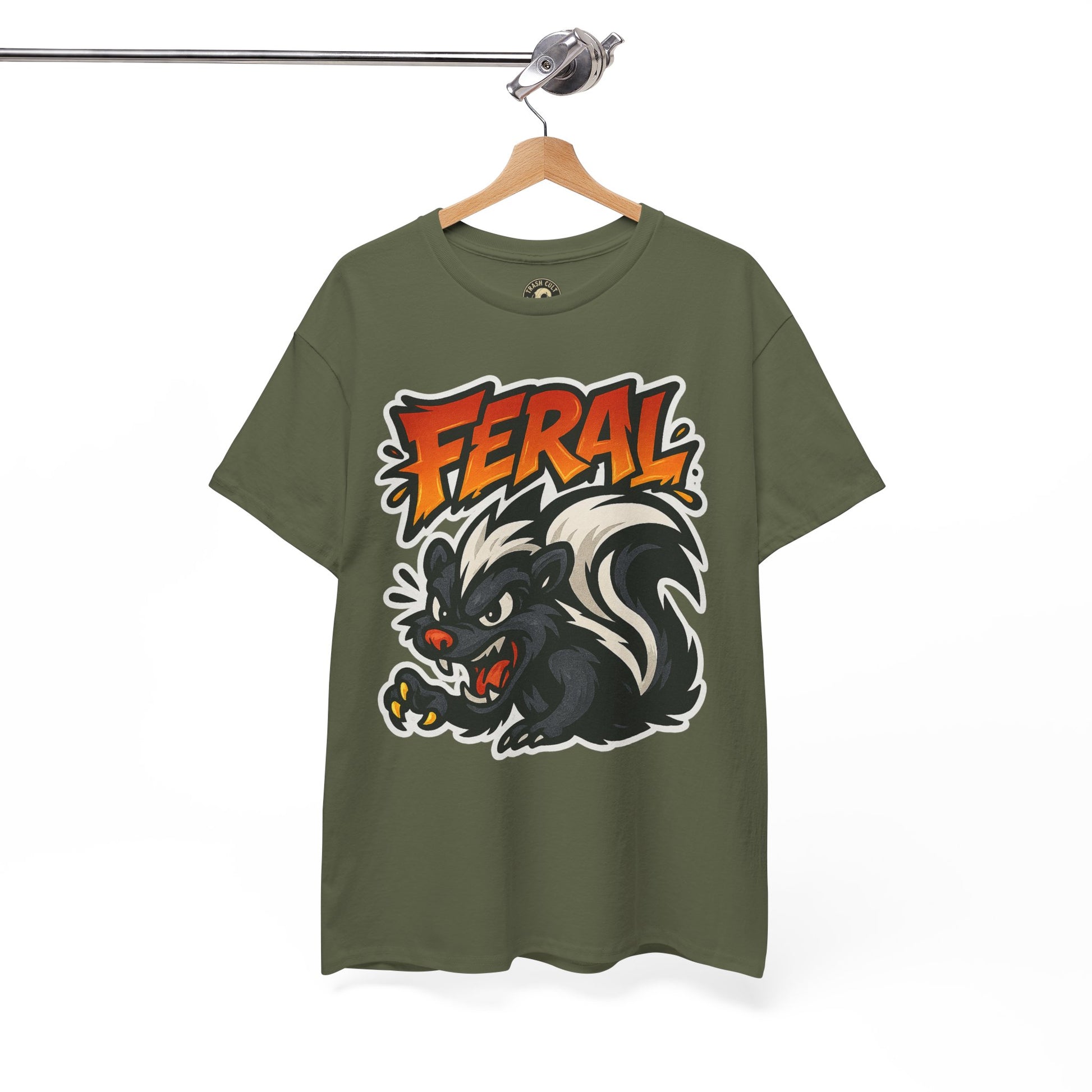 Feral  Skunk Graphic Tee, Cool T-Shirt, Streetwear Style, Unique Gift, Animal Lover Apparel, Fun Casual Wear