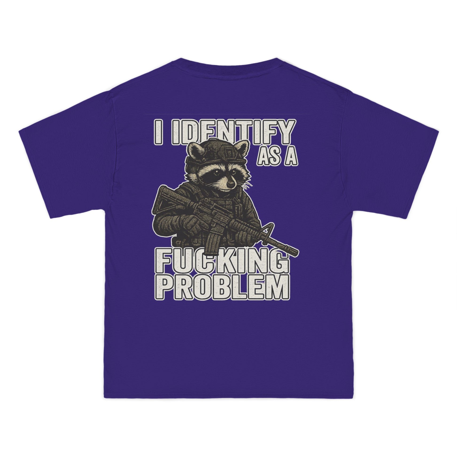 Armed Raccoon “I Identify as a F***ing Problem” T-Shirt – Trash Cult Supply Co.